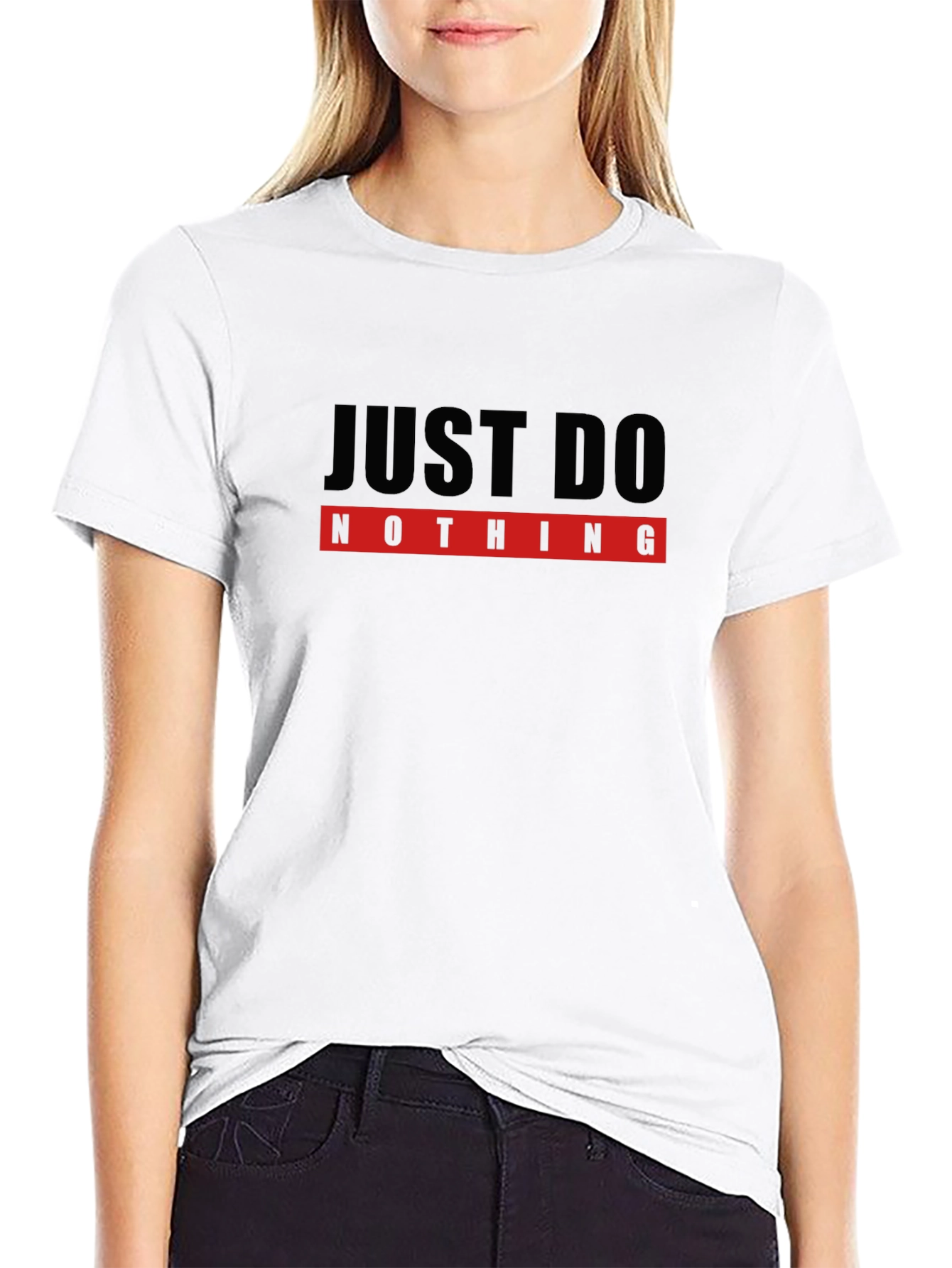 Just Do Nothing T-Shirt - Black Slogan Tee
