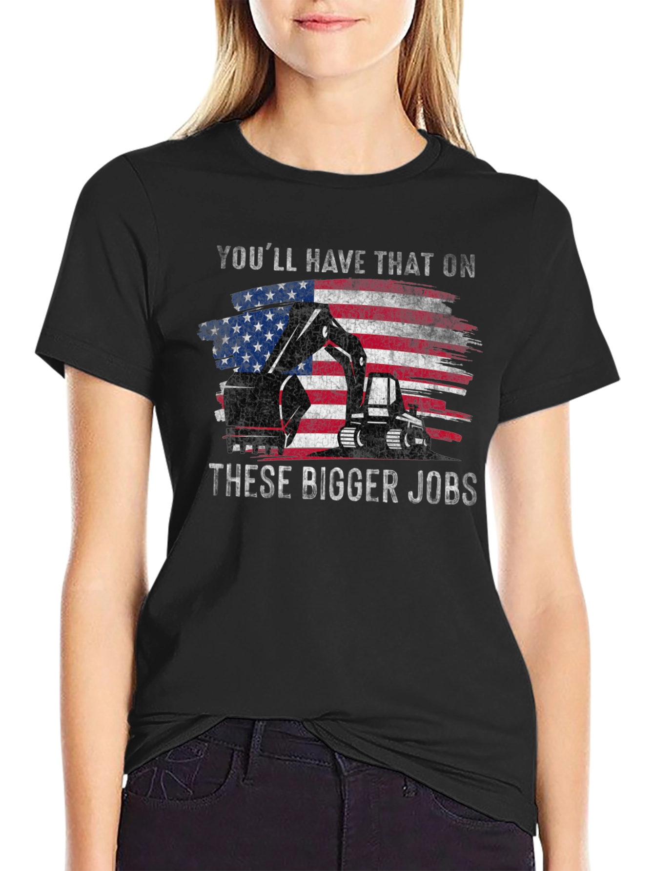 American Flag Heavy Equipment T-Shirt