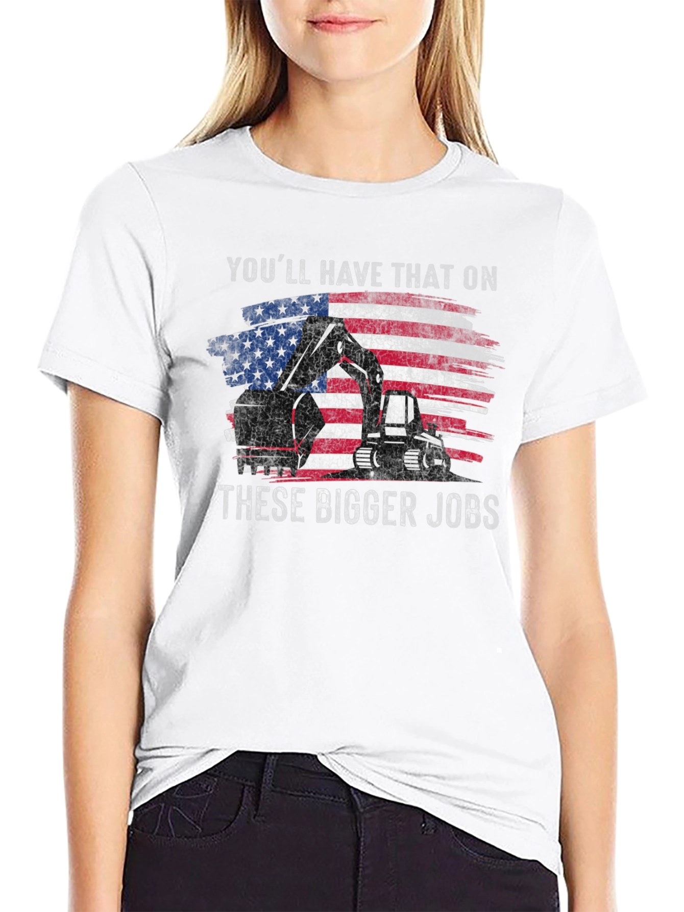 American Flag Heavy Equipment T-Shirt