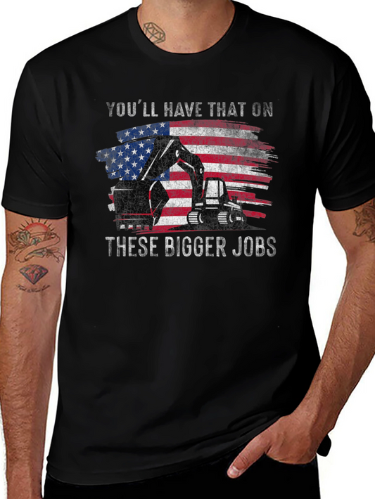 American Flag Heavy Equipment T-Shirt