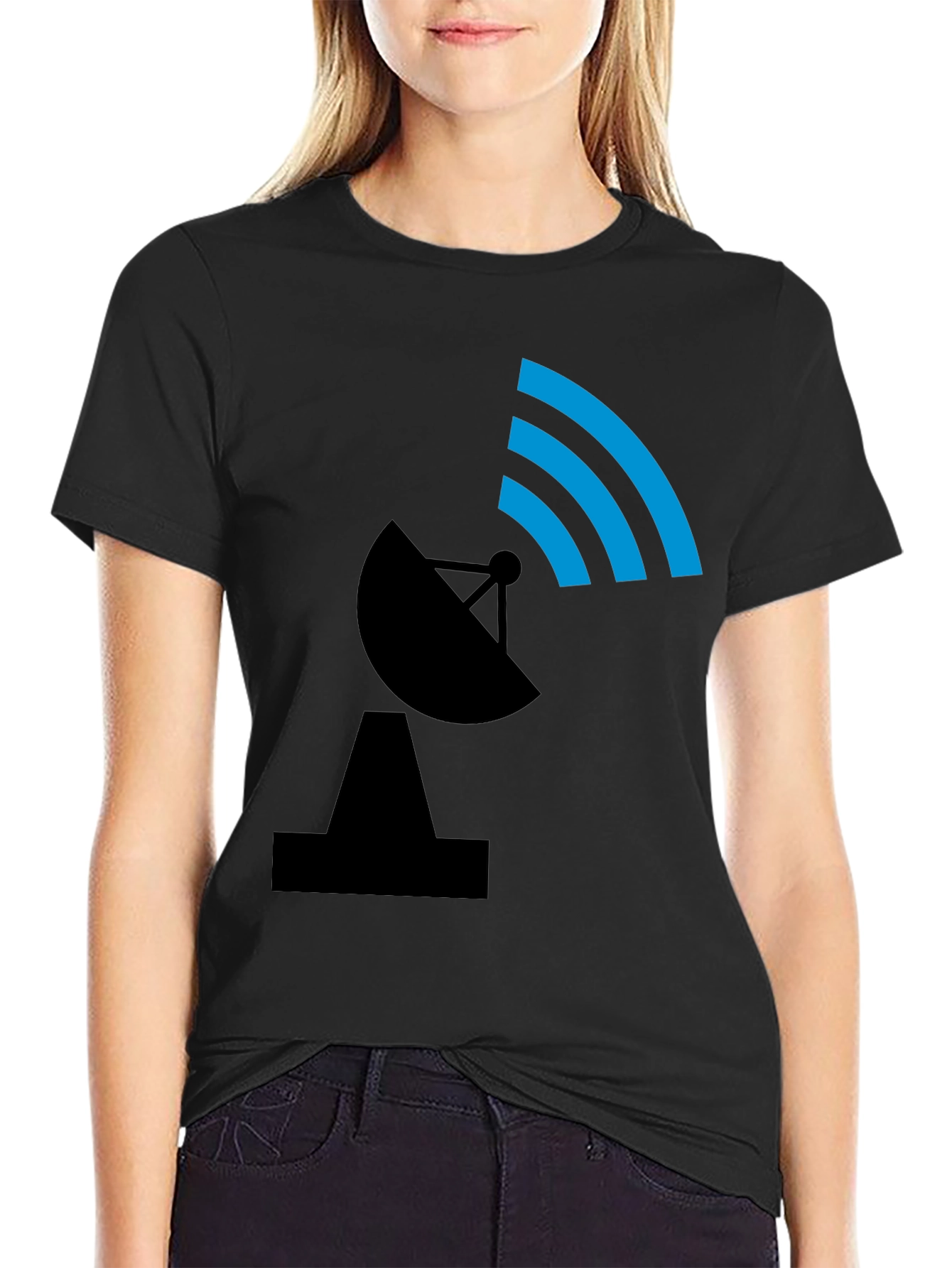 Satellite Dish Graphic Tee - Black