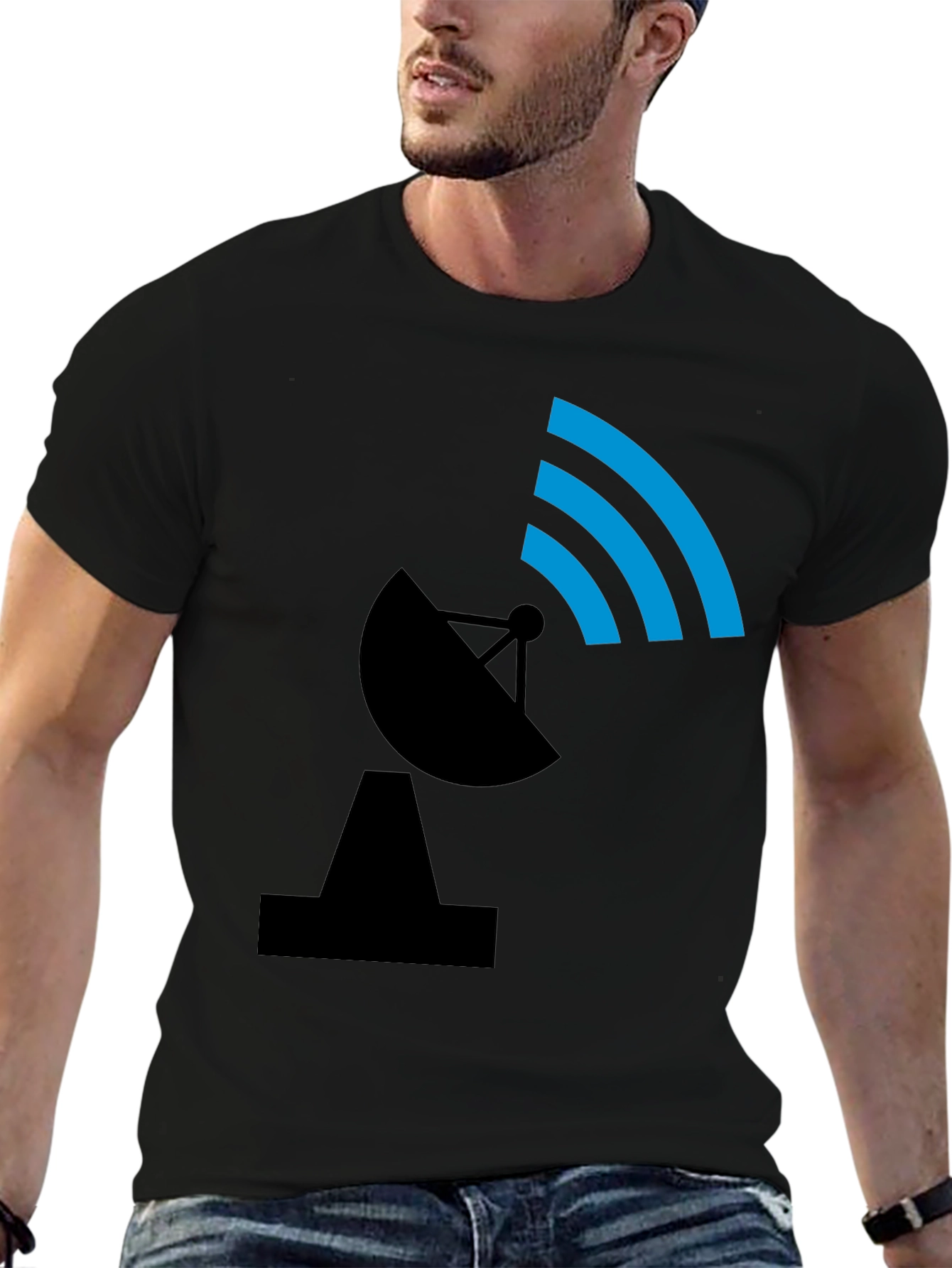 Satellite Dish Graphic Tee - Black