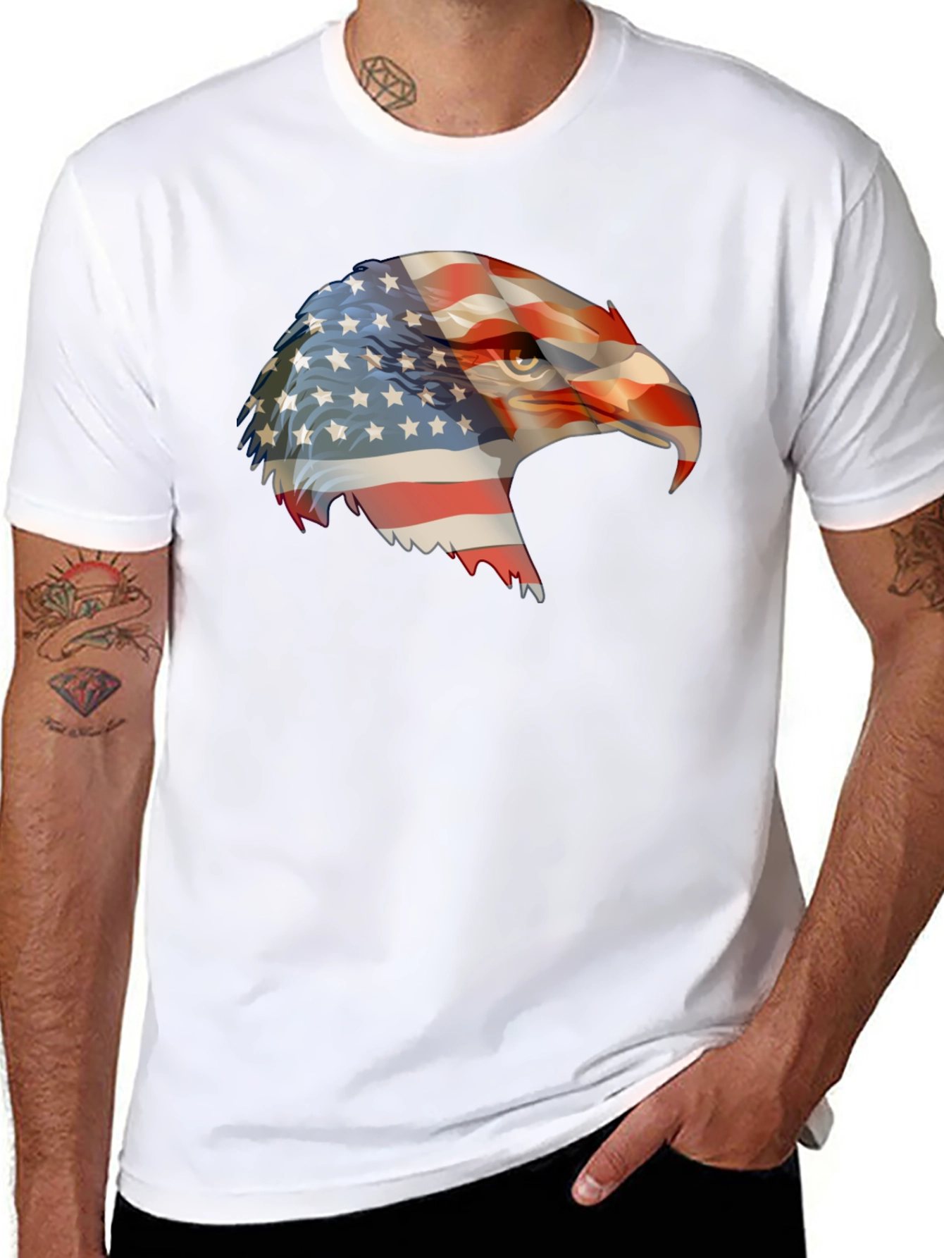 Patriotic Eagle USA Flag Graphic T-Shirt