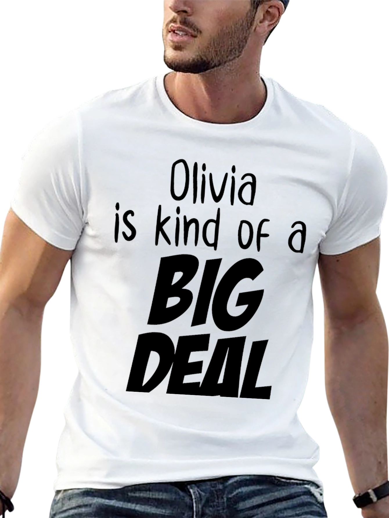 Olivia Big Deal T-Shirt - Black Crew Neck Tee