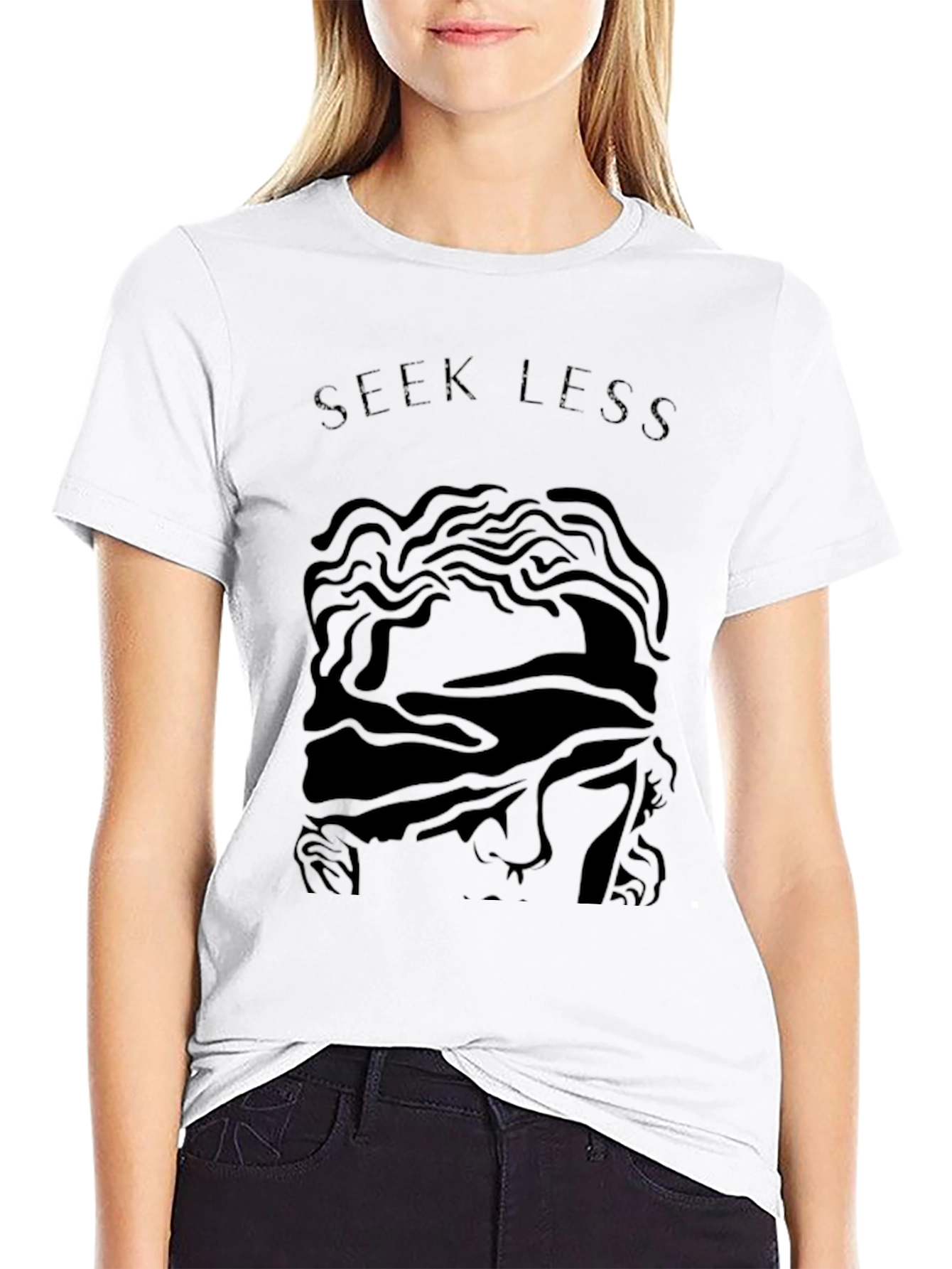 Seek Less Graphic Tee - Black