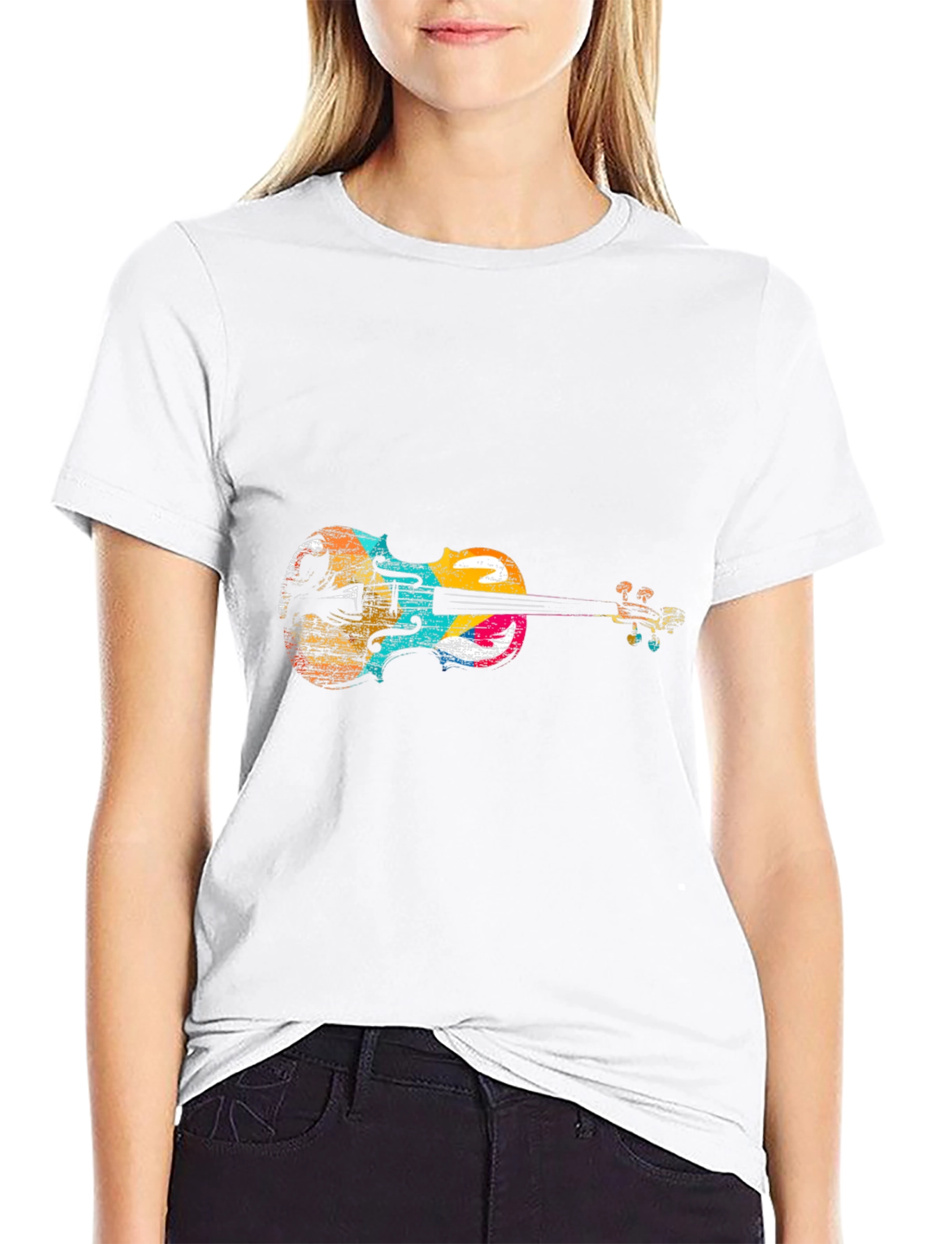 Abstract Violin Graphic T-Shirt