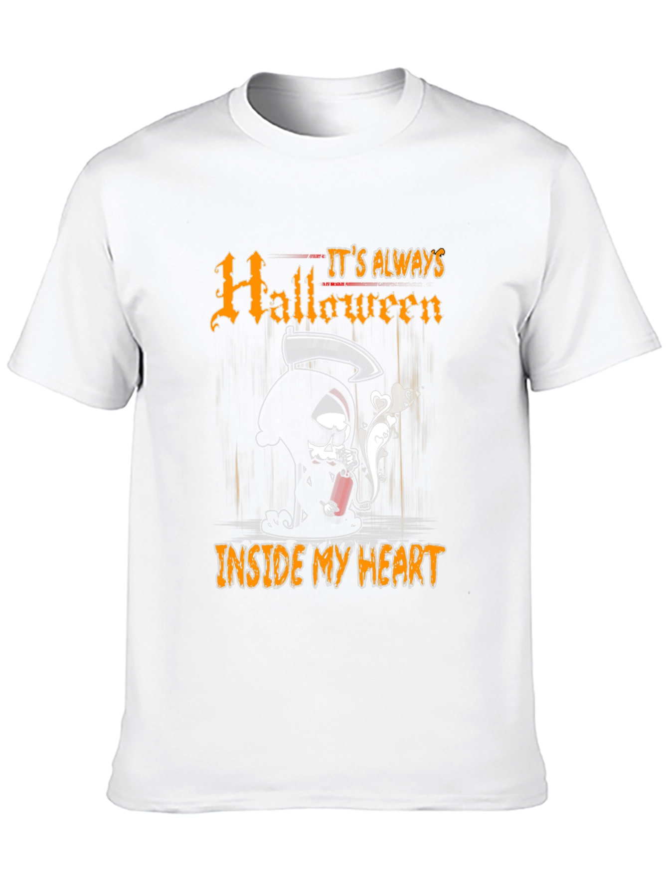 Halloween Heart T-Shirt - Grim Reaper Design