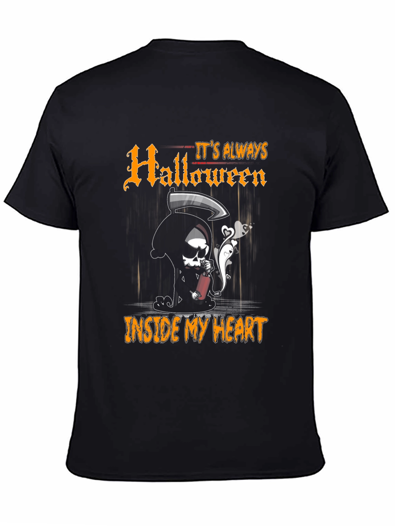 Halloween Heart T-Shirt - Grim Reaper Design