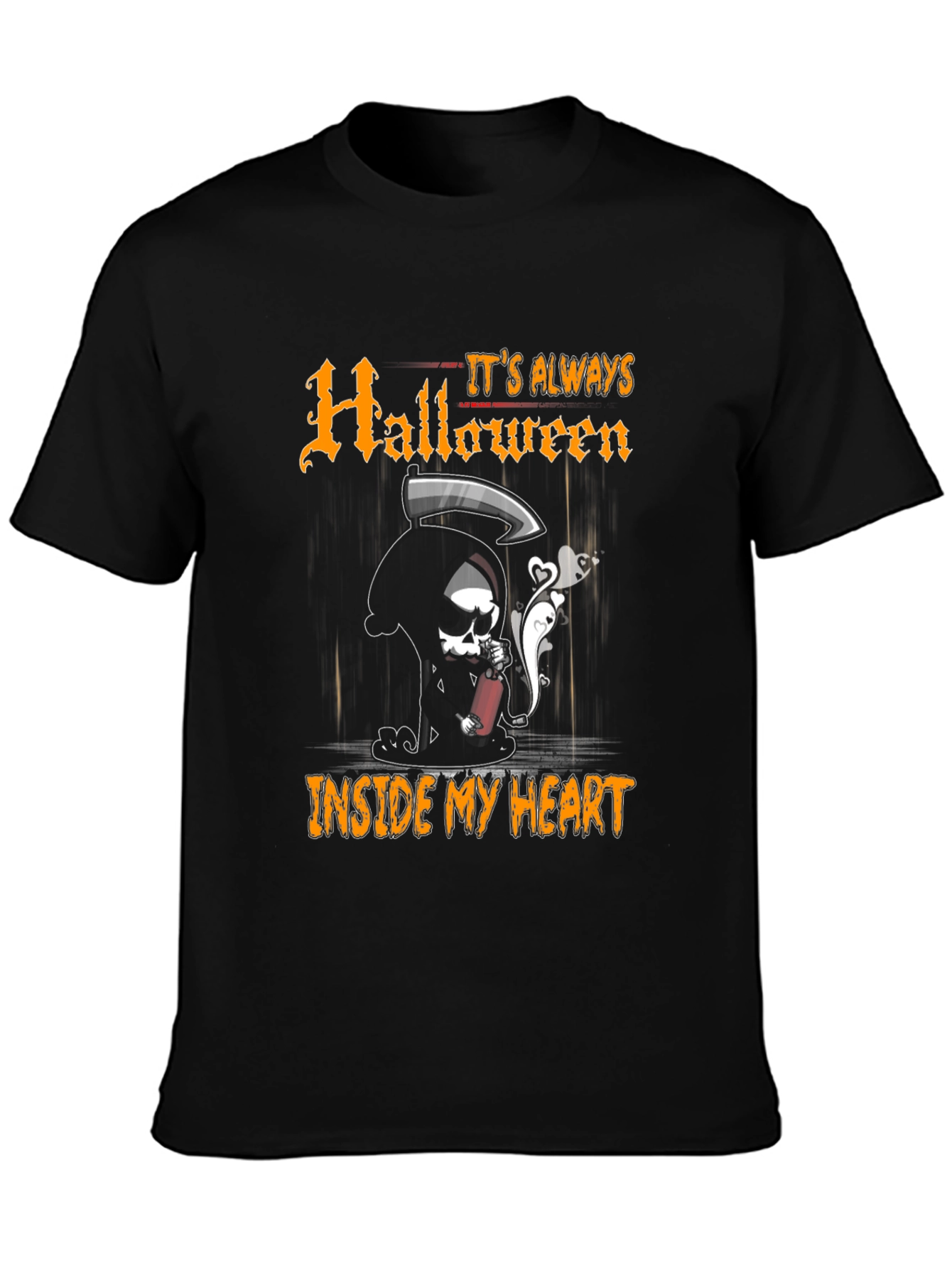 Halloween Heart T-Shirt - Grim Reaper Design
