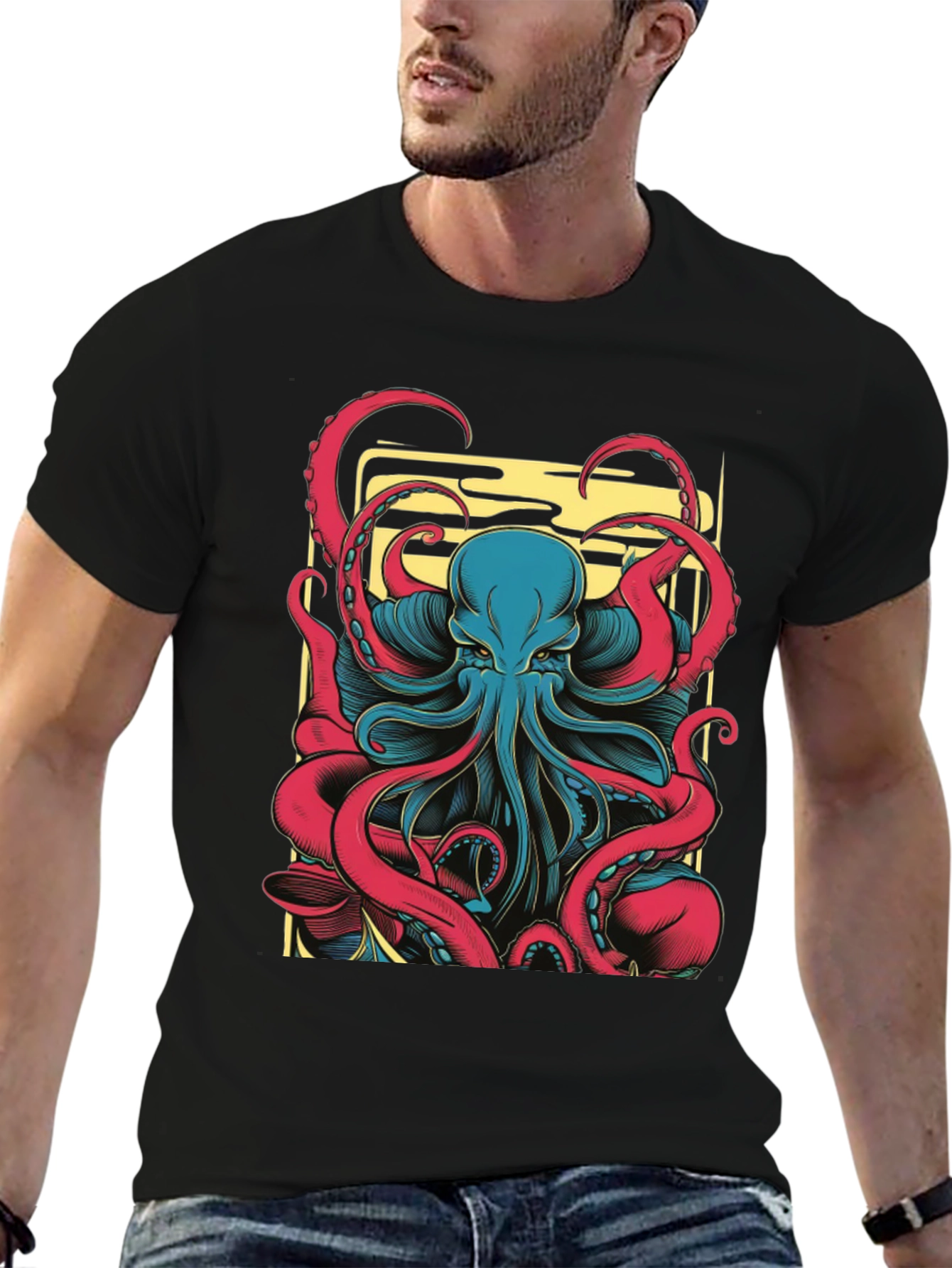 Octopus Graphic Black T-Shirt