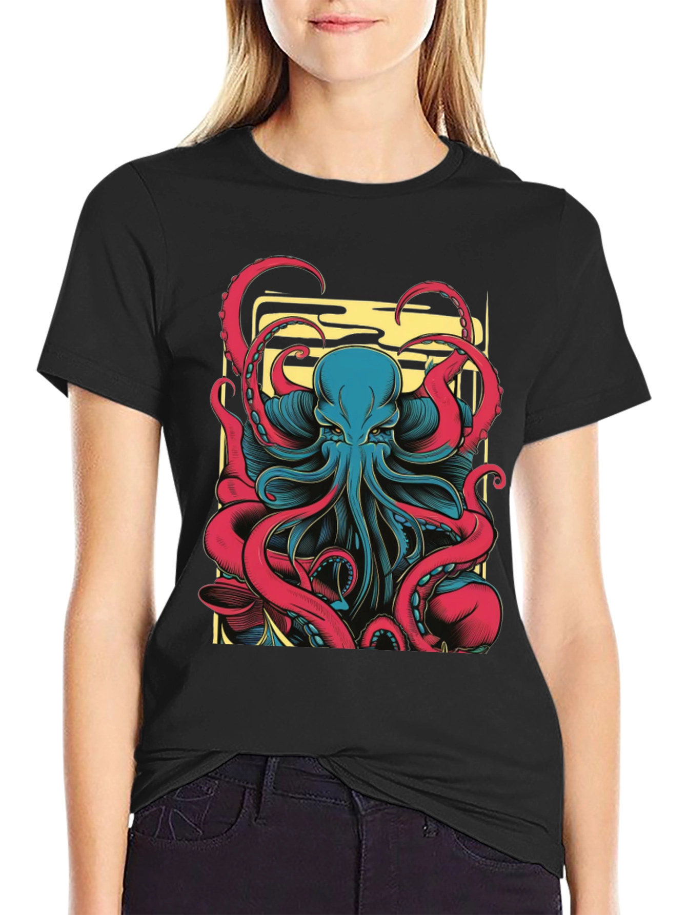 Octopus Graphic Black T-Shirt