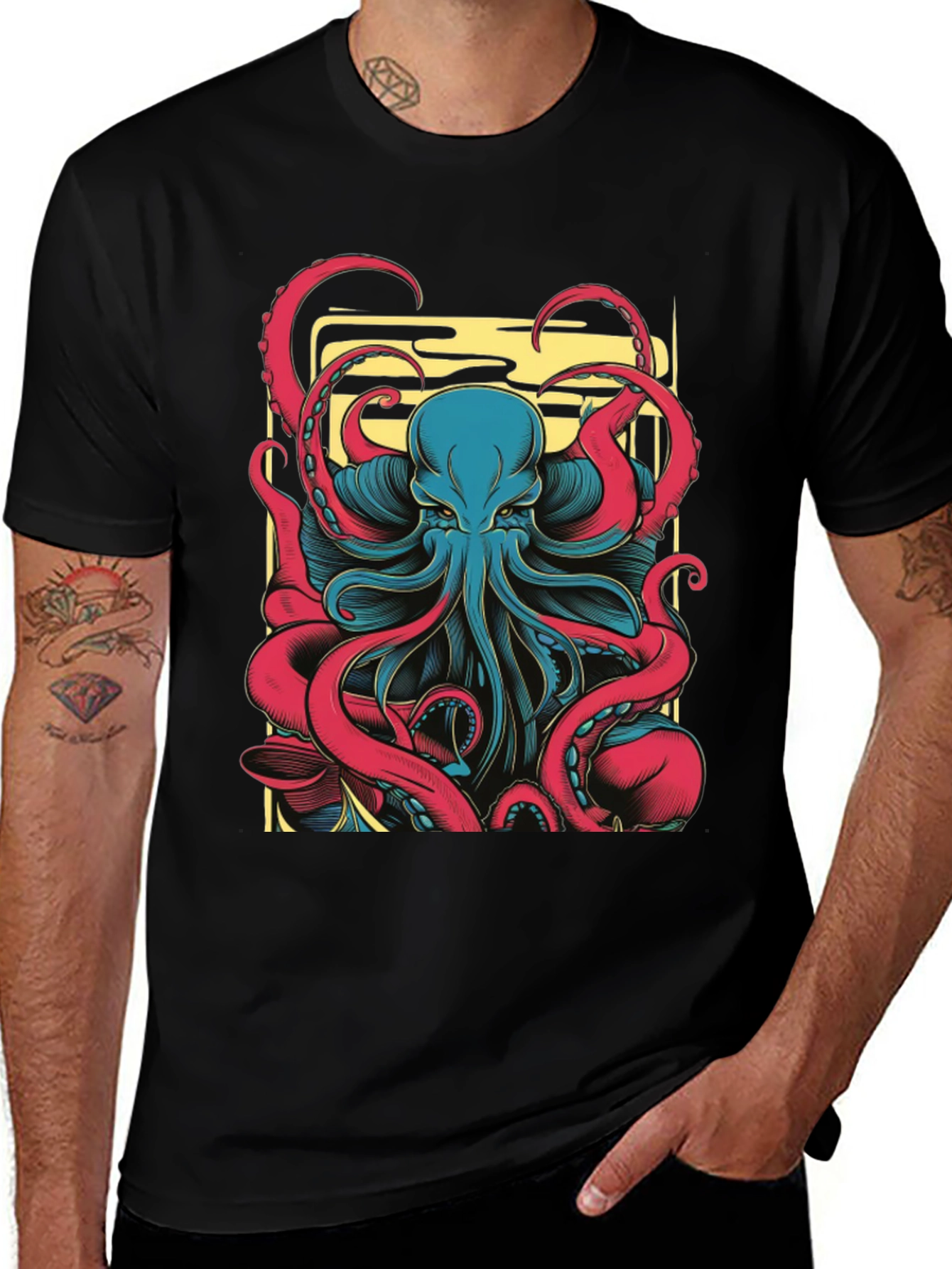 Octopus Graphic Black T-Shirt