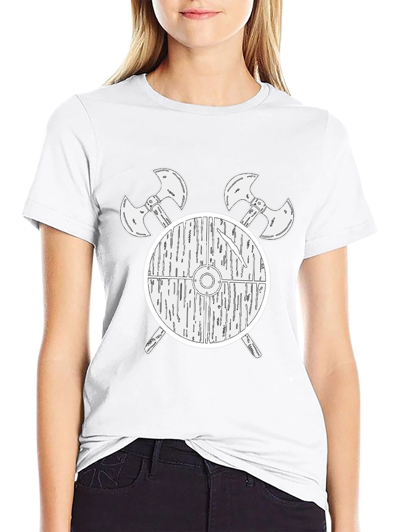 Viking Shield & Axes Graphic Tee - Black