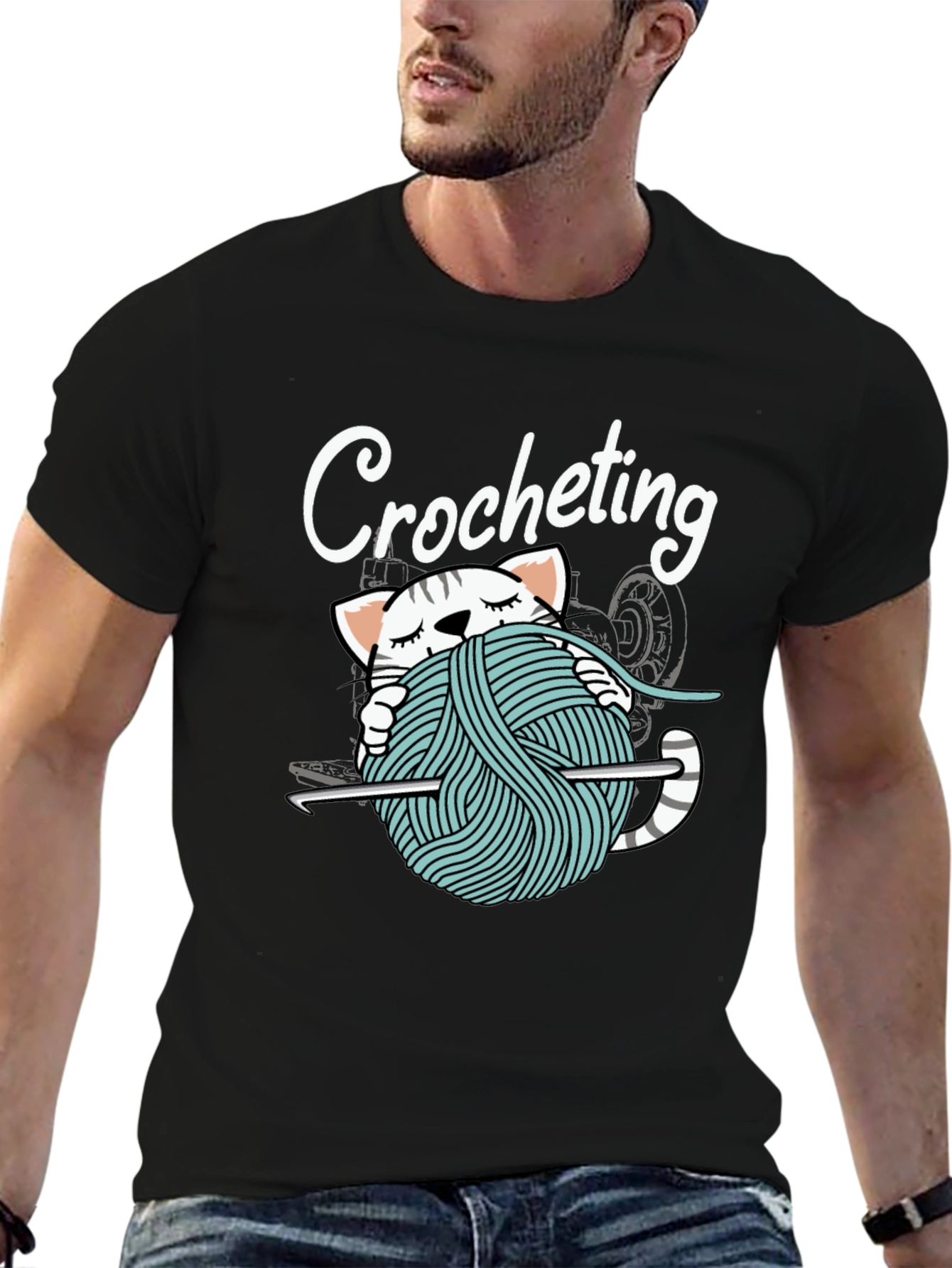 Crocheting Cat T-Shirt - Yarn Lover