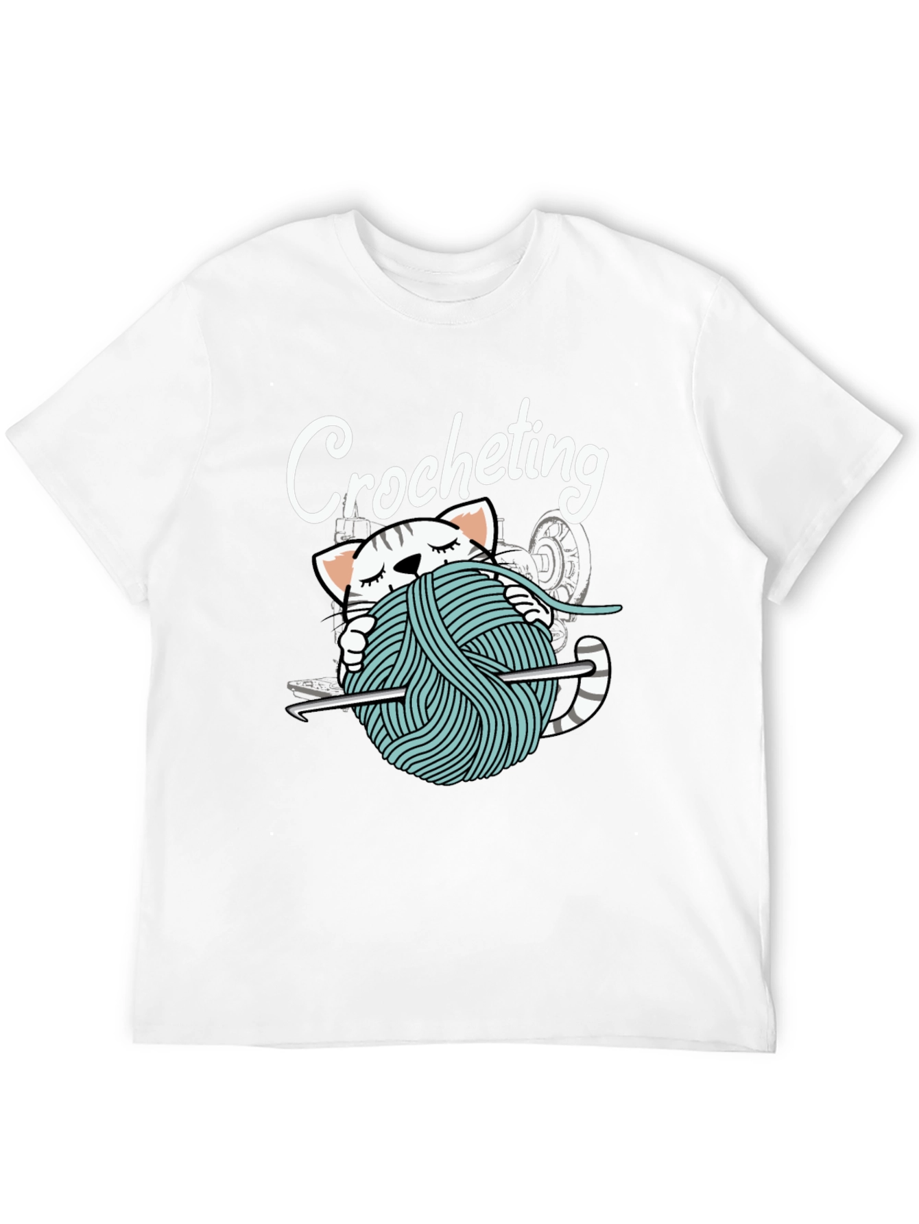 Crocheting Cat T-Shirt - Yarn Lover