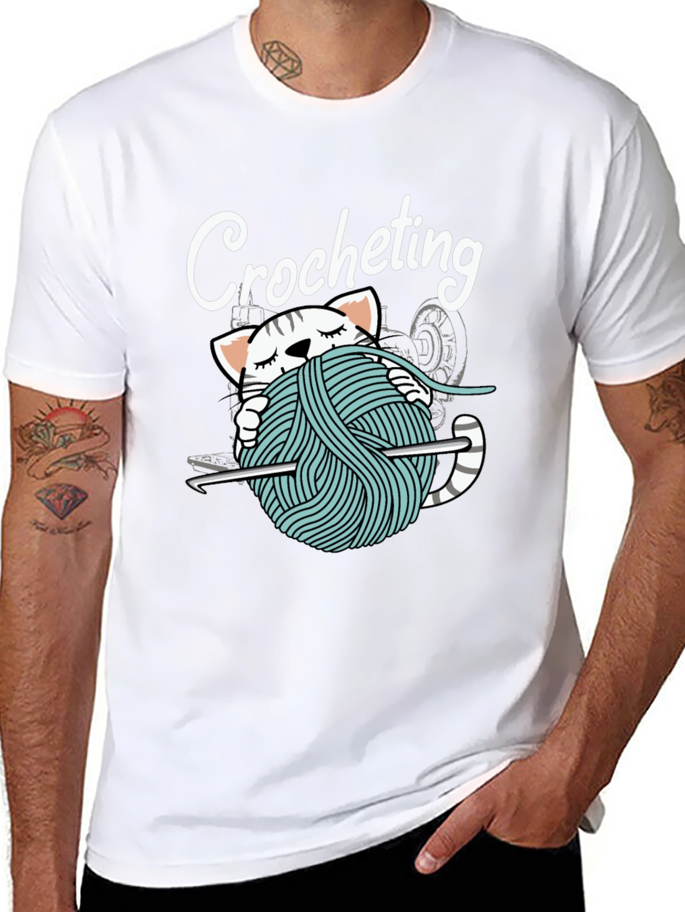 Crocheting Cat T-Shirt - Yarn Lover