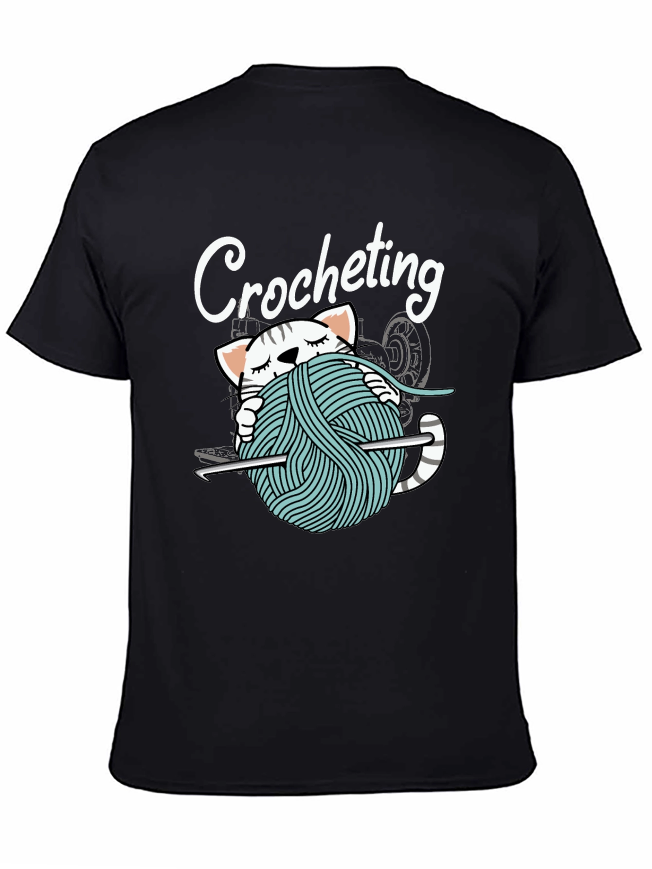 Crocheting Cat T-Shirt - Yarn Lover