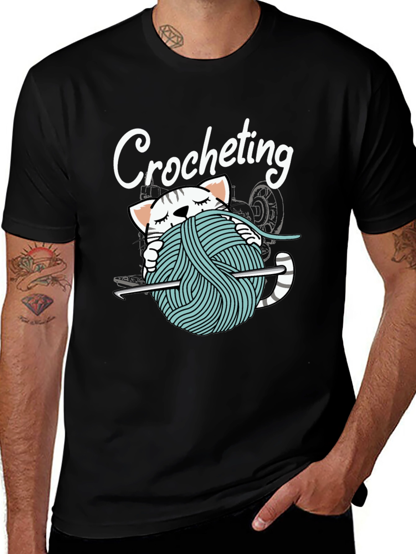 Crocheting Cat T-Shirt - Yarn Lover