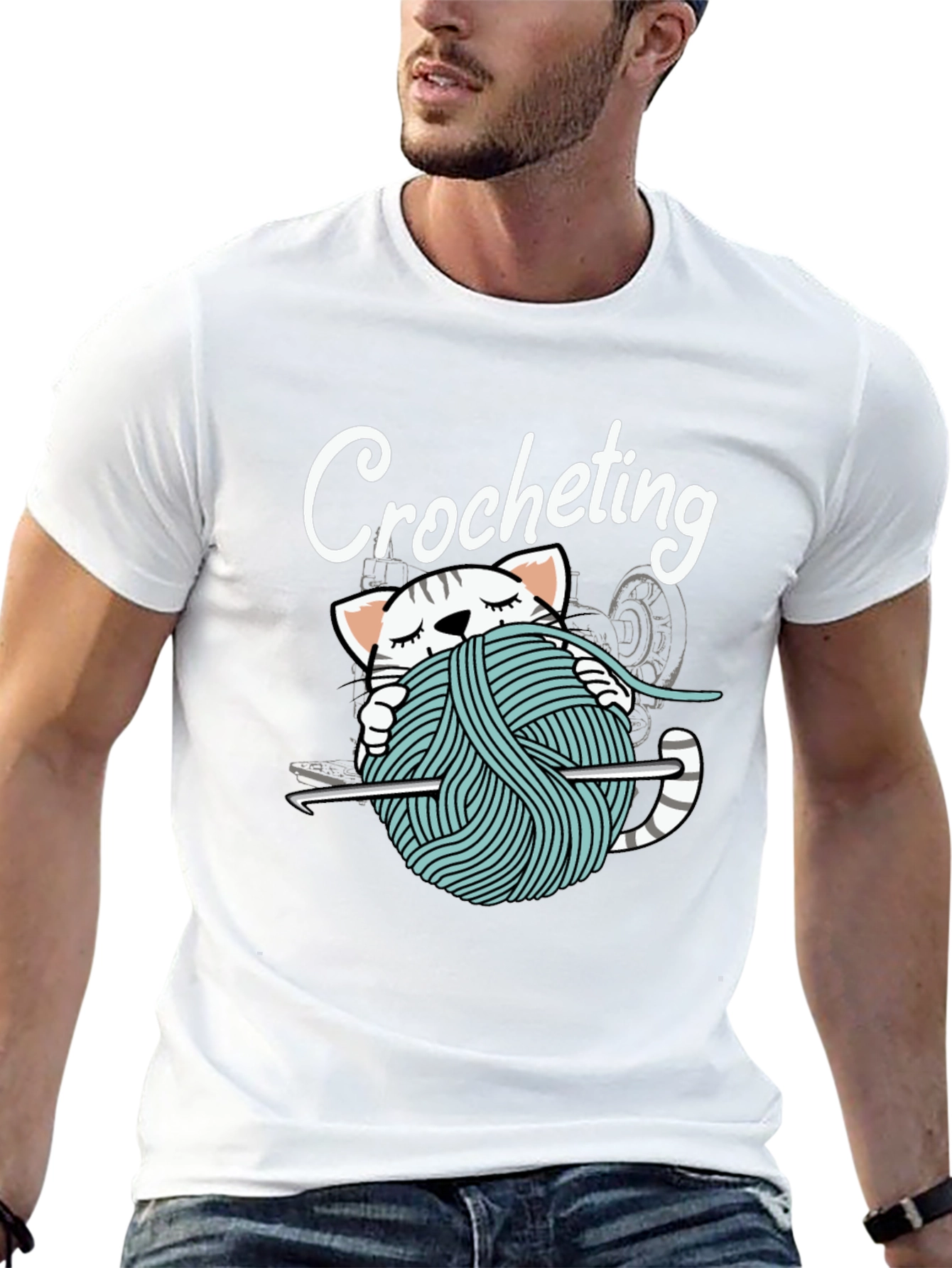 Crocheting Cat T-Shirt - Yarn Lover