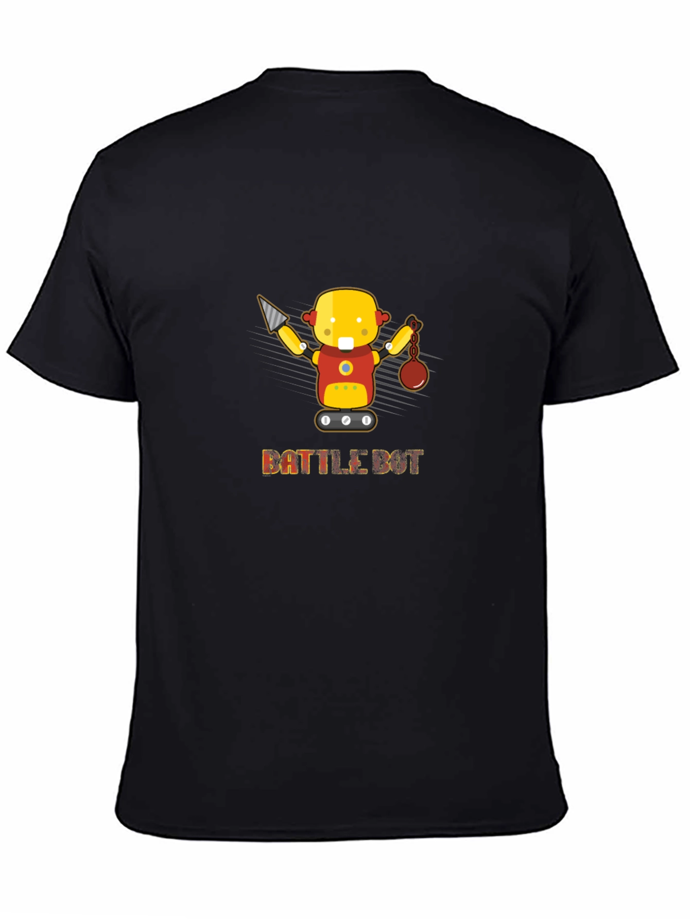 Battle Bot Graphic Tee - Black Cotton T-Shirt
