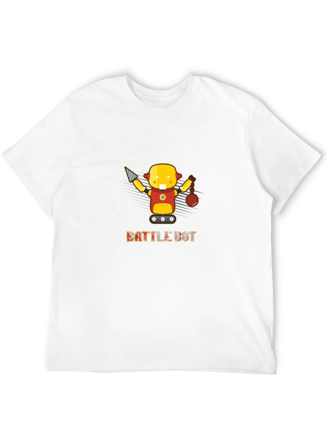 Battle Bot Graphic Tee - Black Cotton T-Shirt
