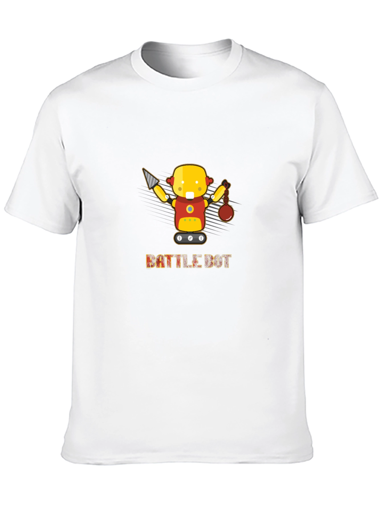 Battle Bot Graphic Tee - Black Cotton T-Shirt