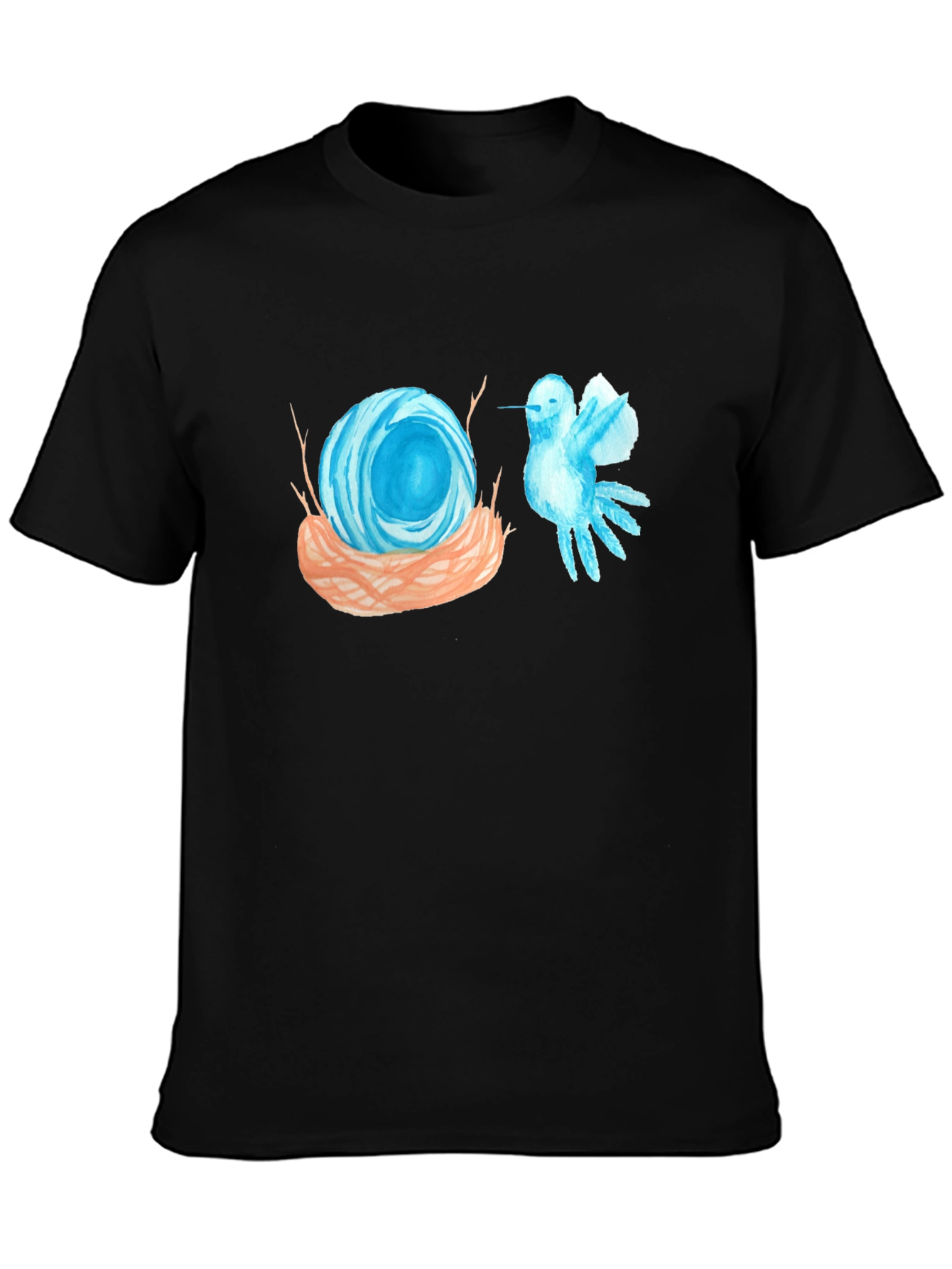 Nest & Bird Graphic Tee - Artsy Black T-Shirt