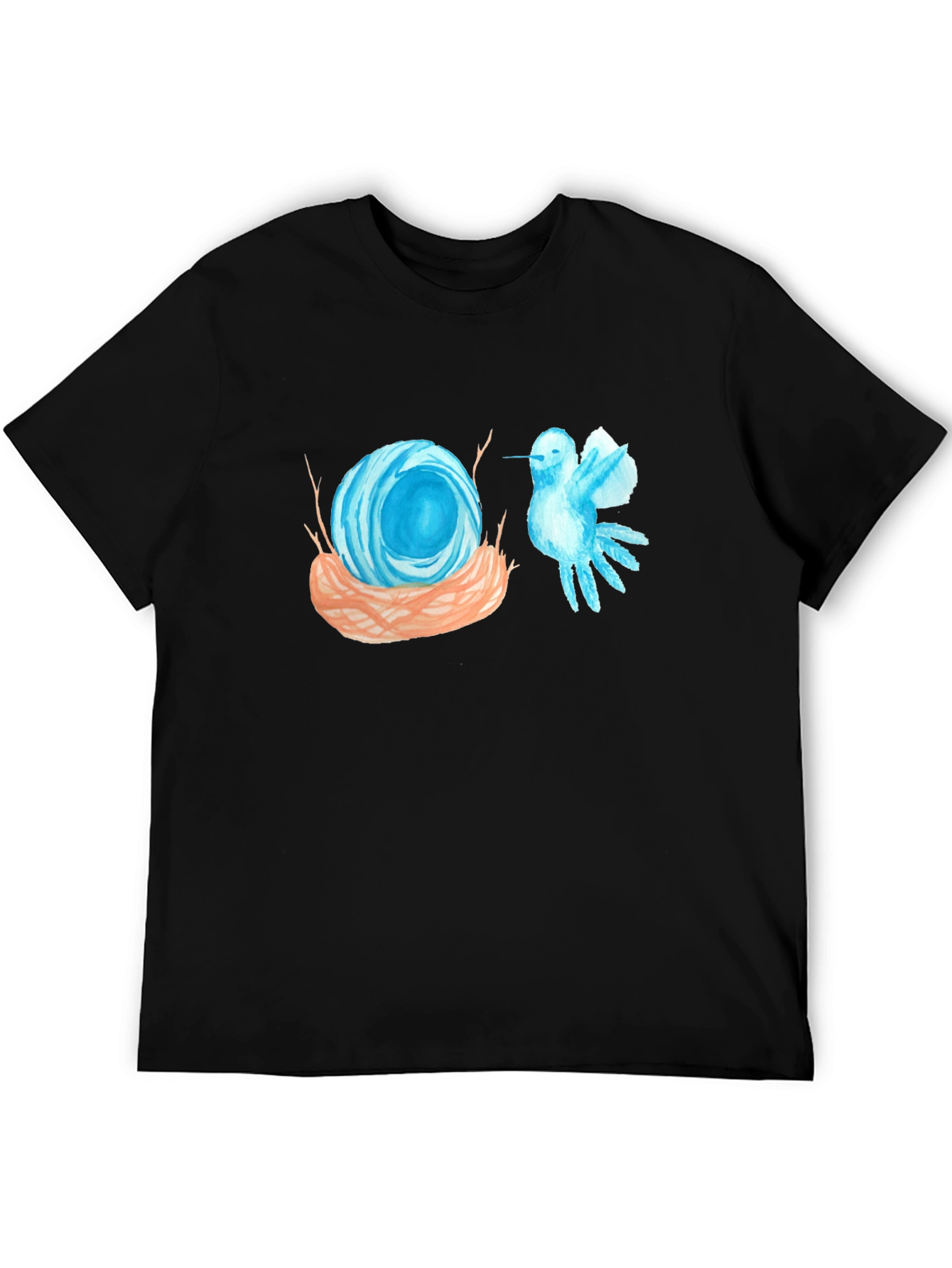 Nest & Bird Graphic Tee - Artsy Black T-Shirt