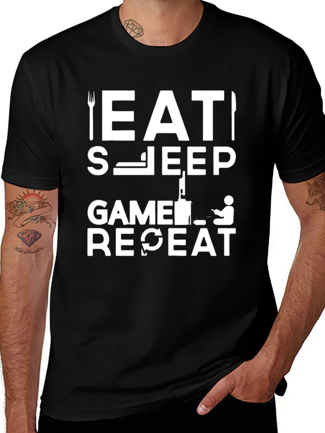 Eat Sleep Game Repeat T-Shirt - Gamer Life