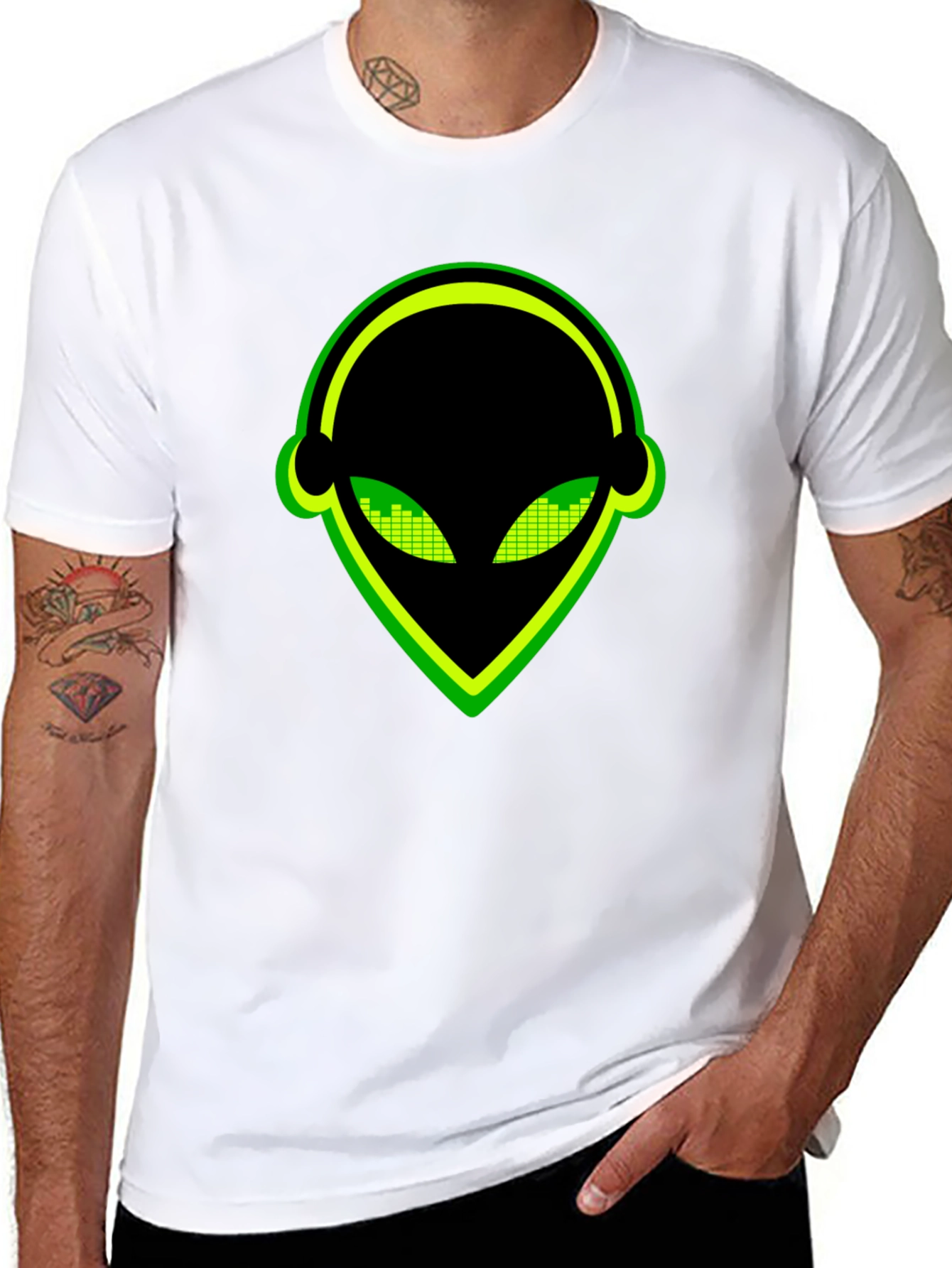 Alien Headphone Graphic T-Shirt