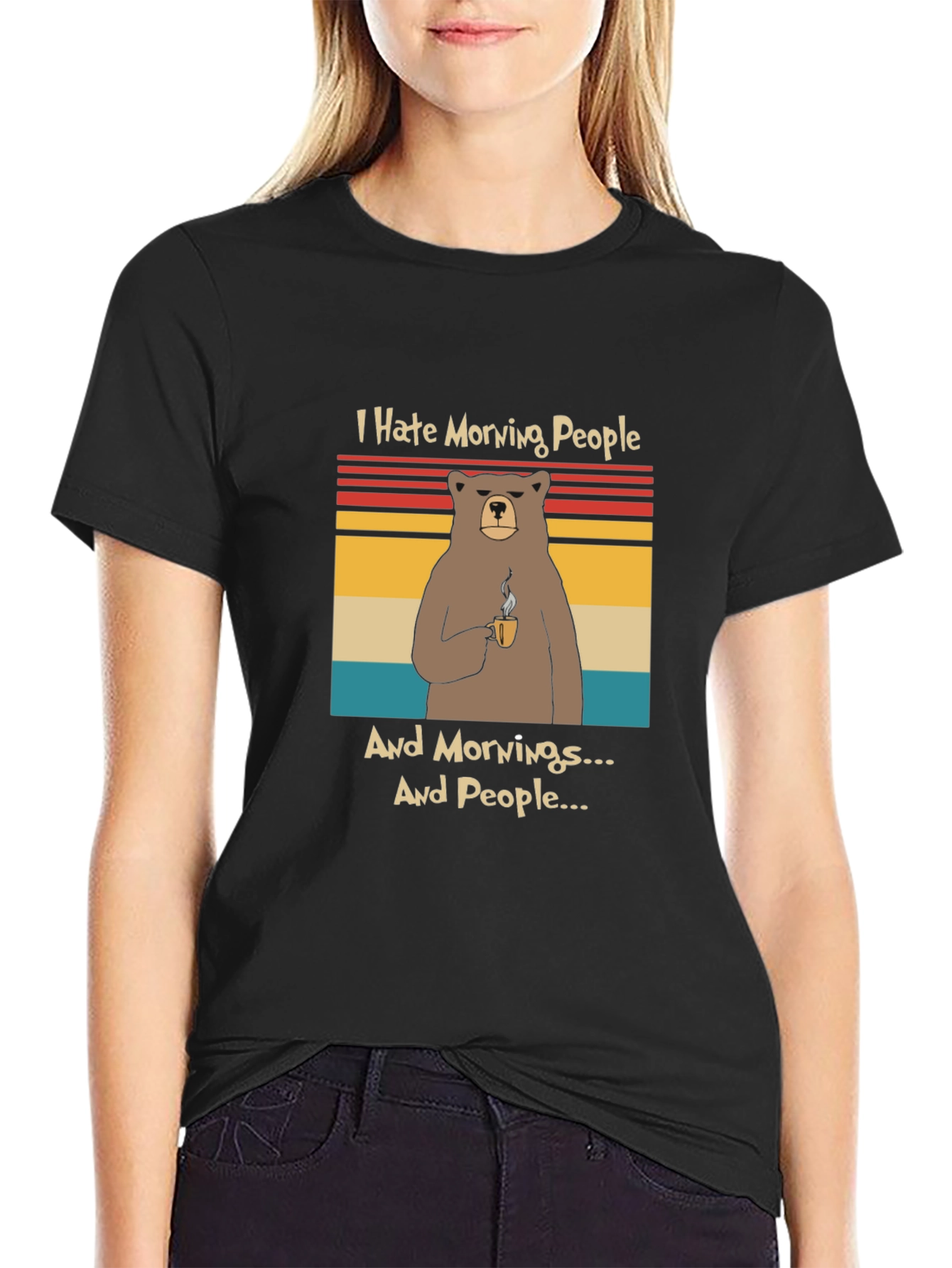 Funny Bear Hates Mornings T-Shirt