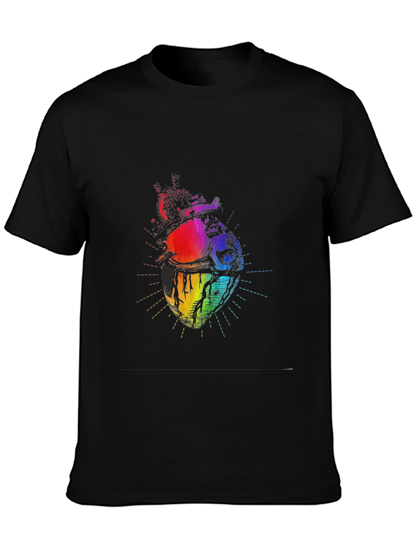Rainbow Anatomical Heart Graphic T-Shirt