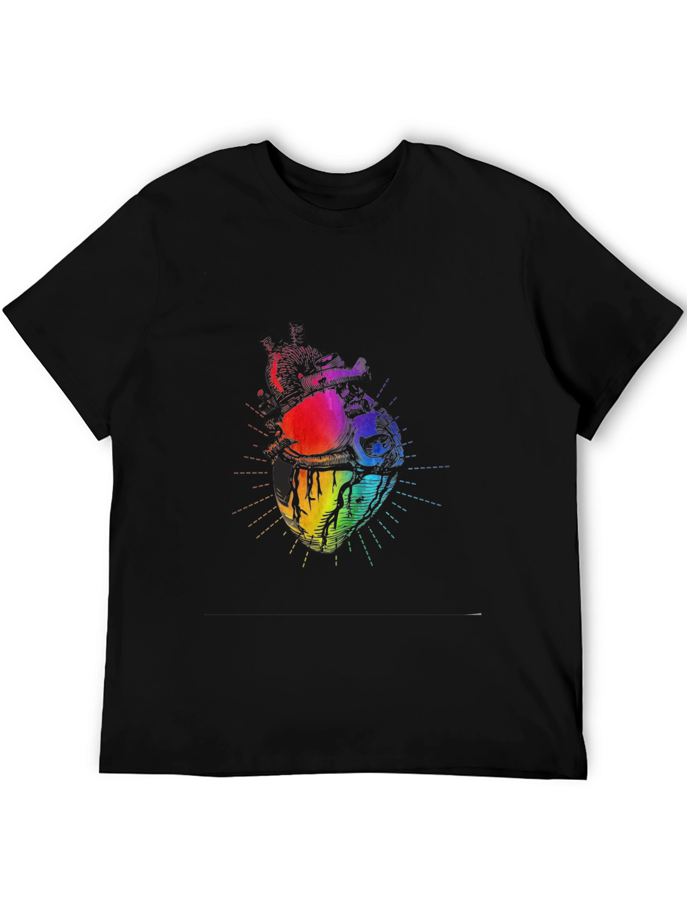 Rainbow Anatomical Heart Graphic T-Shirt