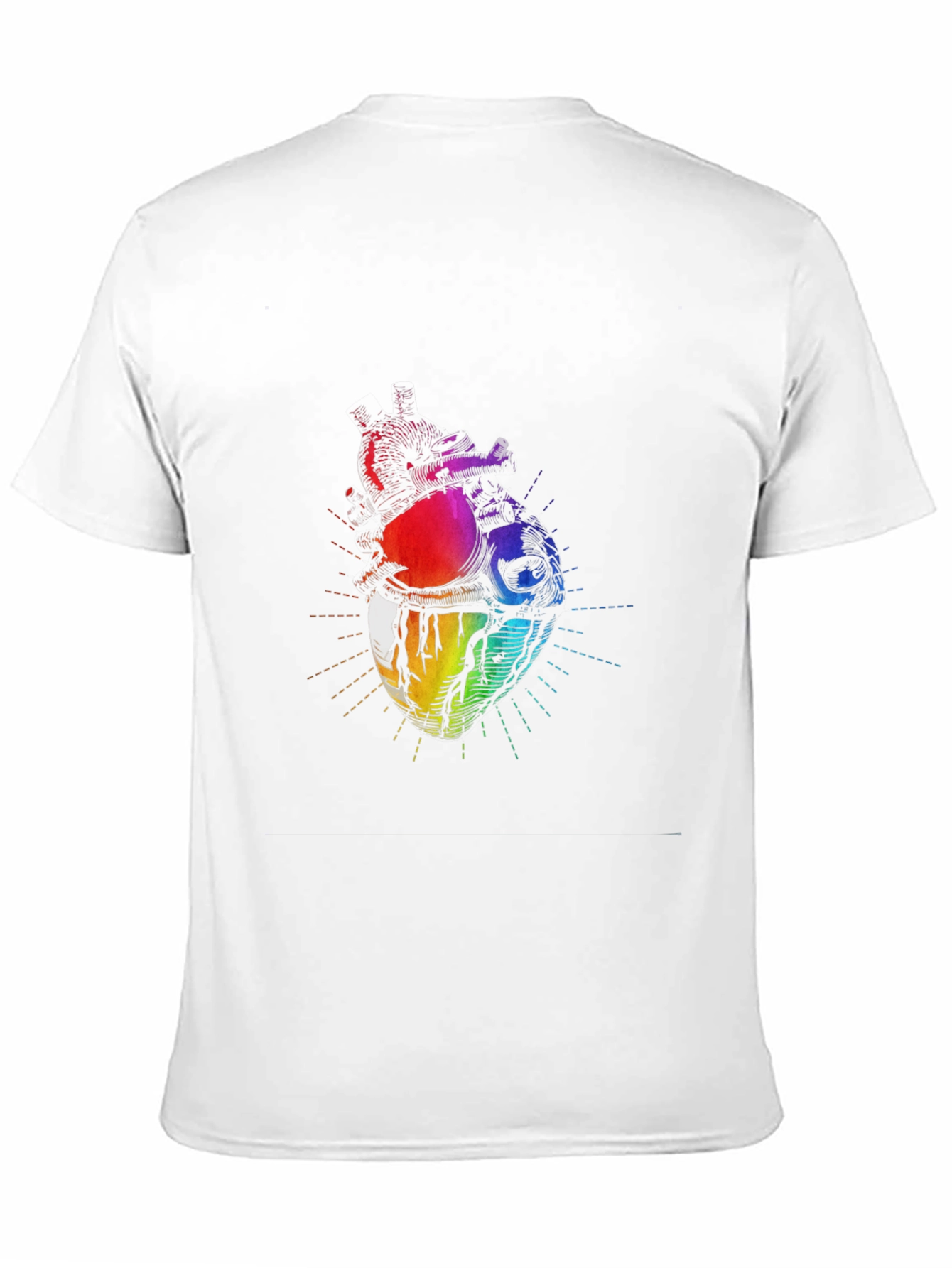 Rainbow Anatomical Heart Graphic T-Shirt