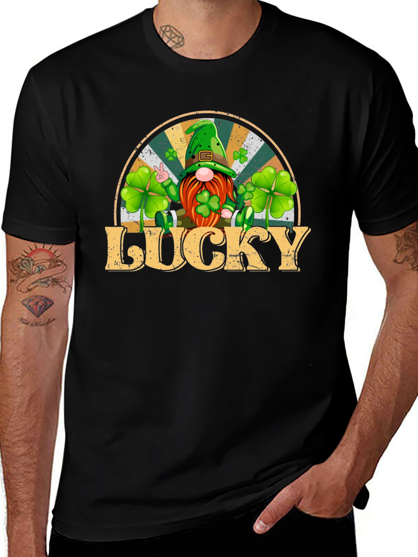 Lucky St. Patricks Day Gnome Graphic Tee