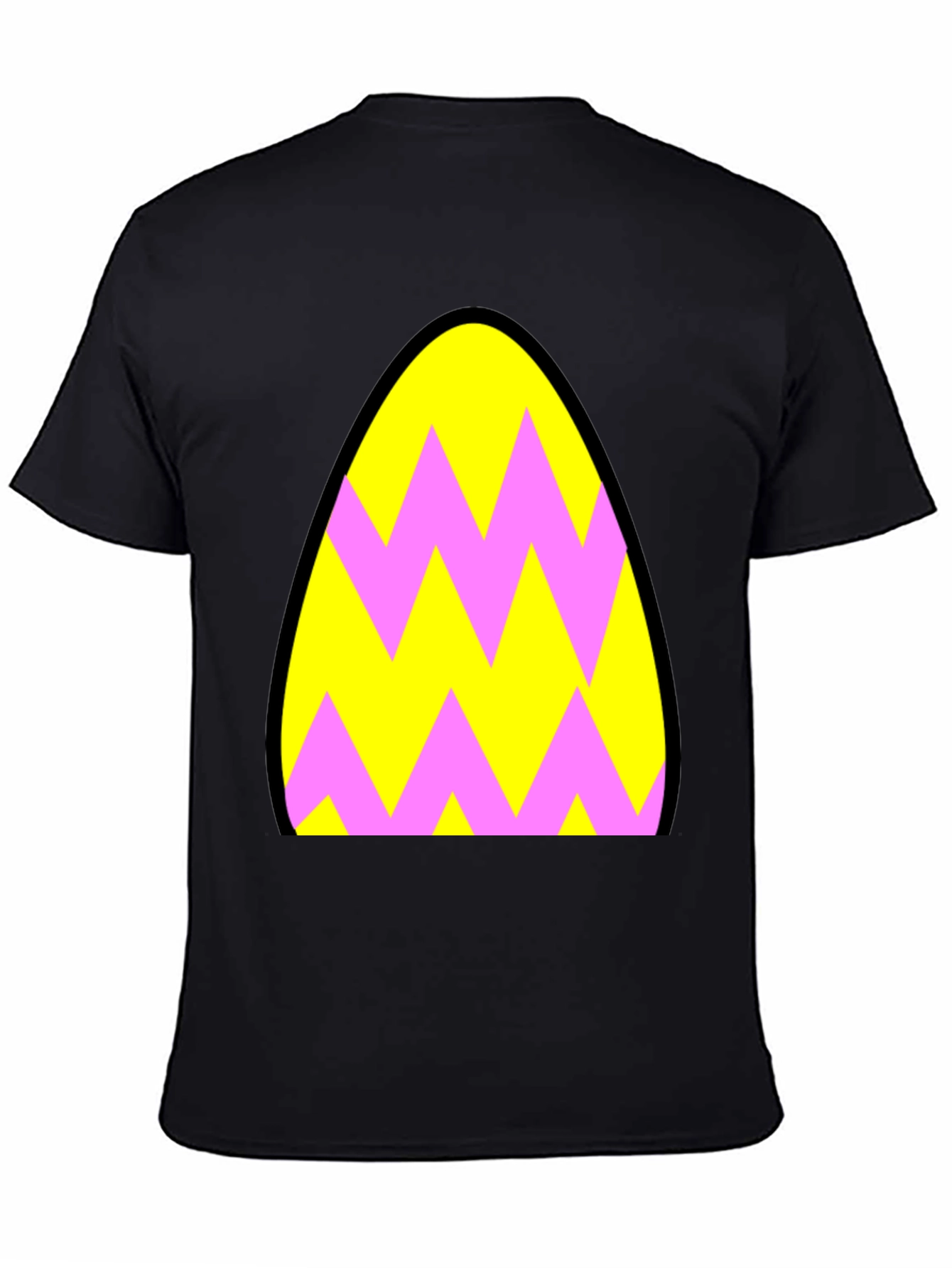 Funky Zigzag Egg T-Shirt - Black Cotton Tee