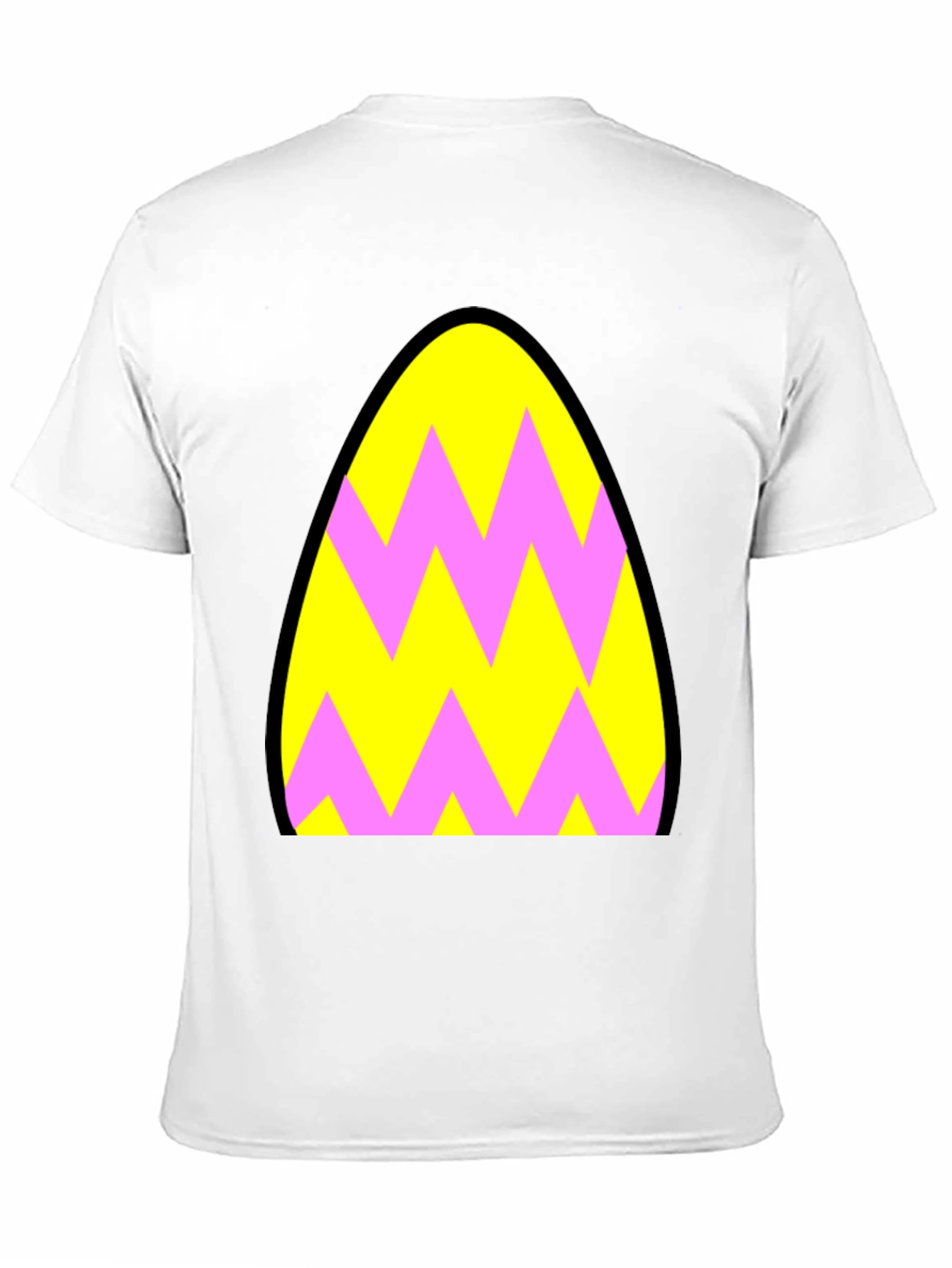 Funky Zigzag Egg T-Shirt - Black Cotton Tee