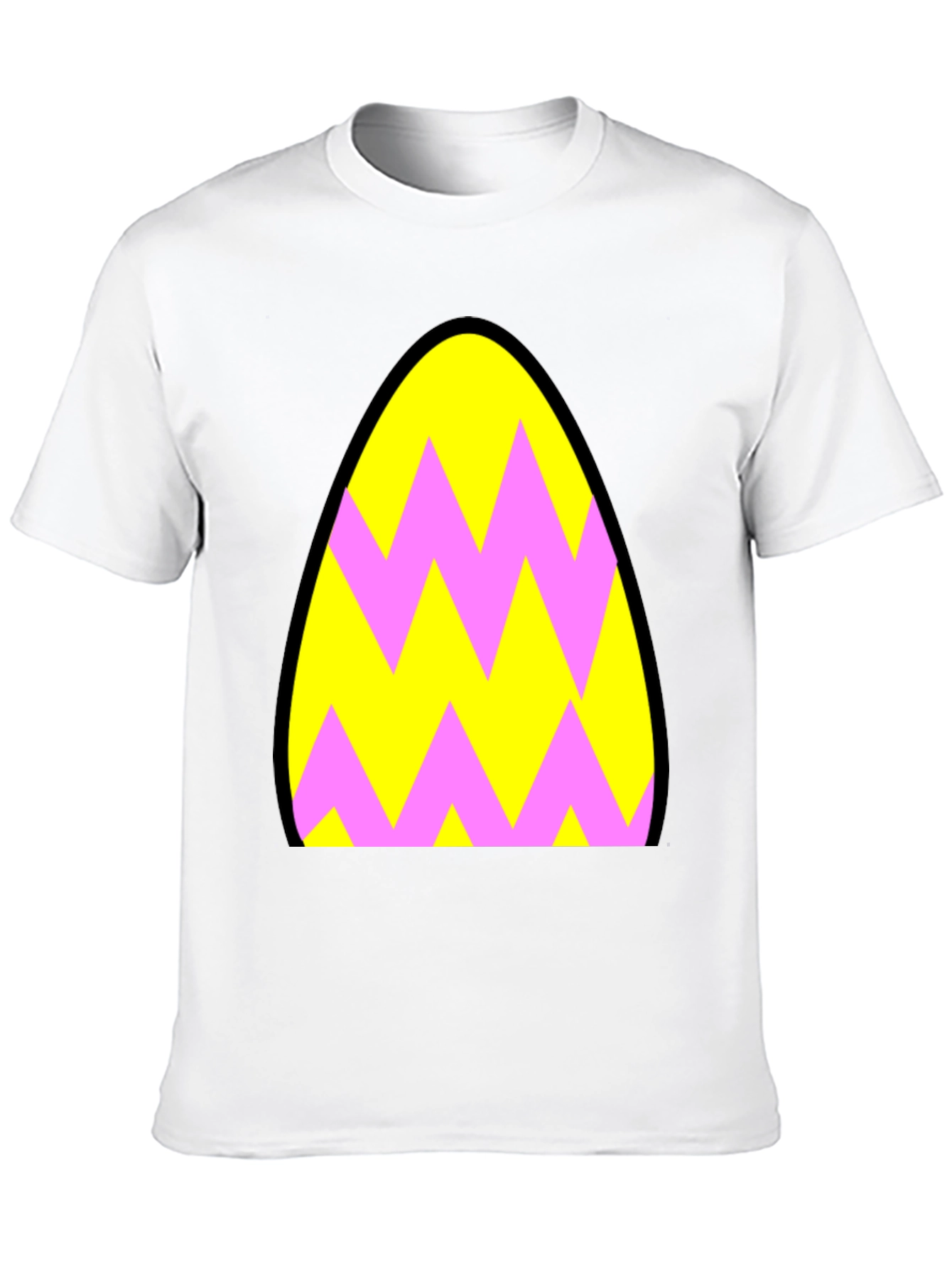 Funky Zigzag Egg T-Shirt - Black Cotton Tee