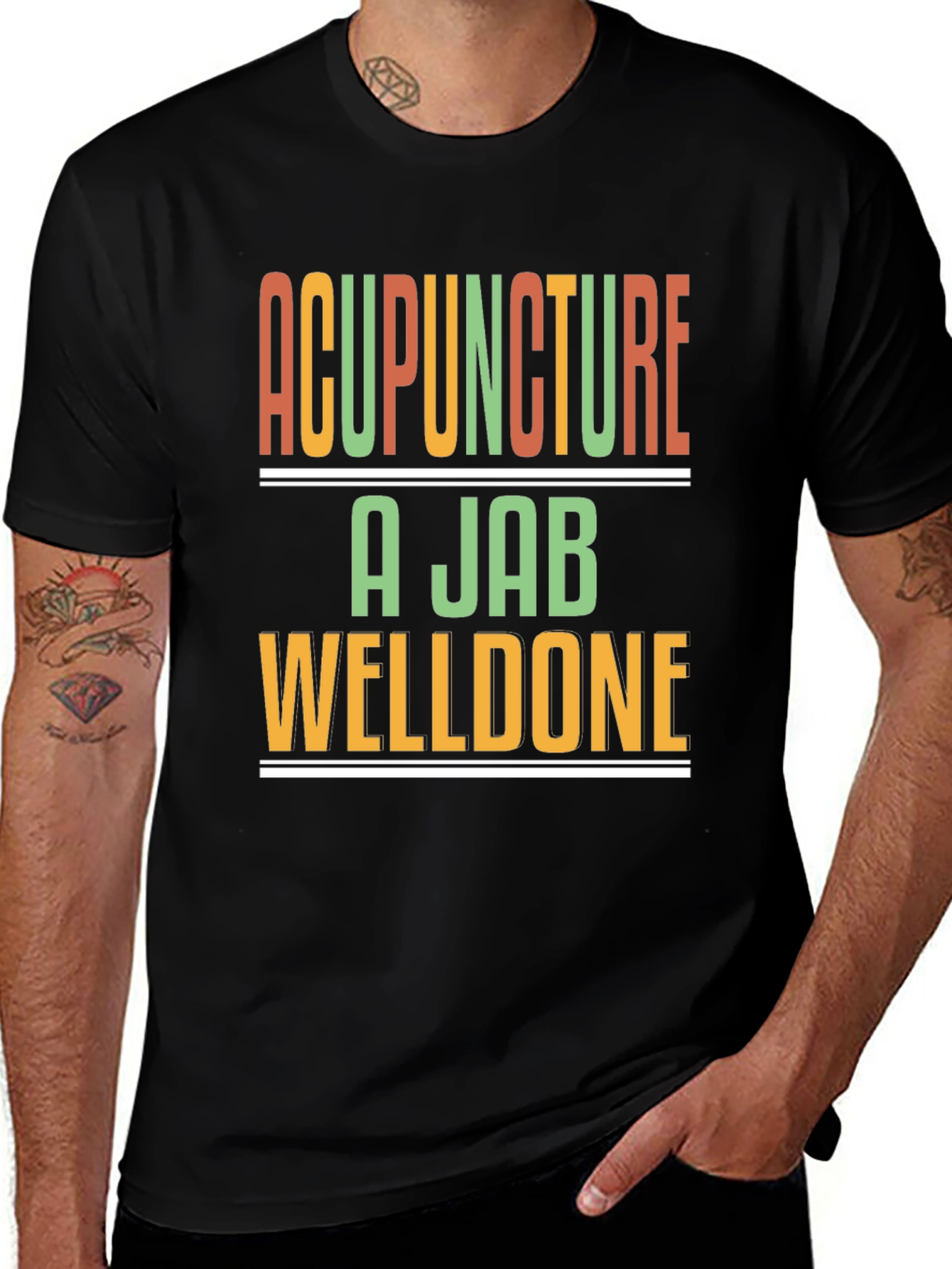Acupuncture A Jab Welldone Black T-Shirt