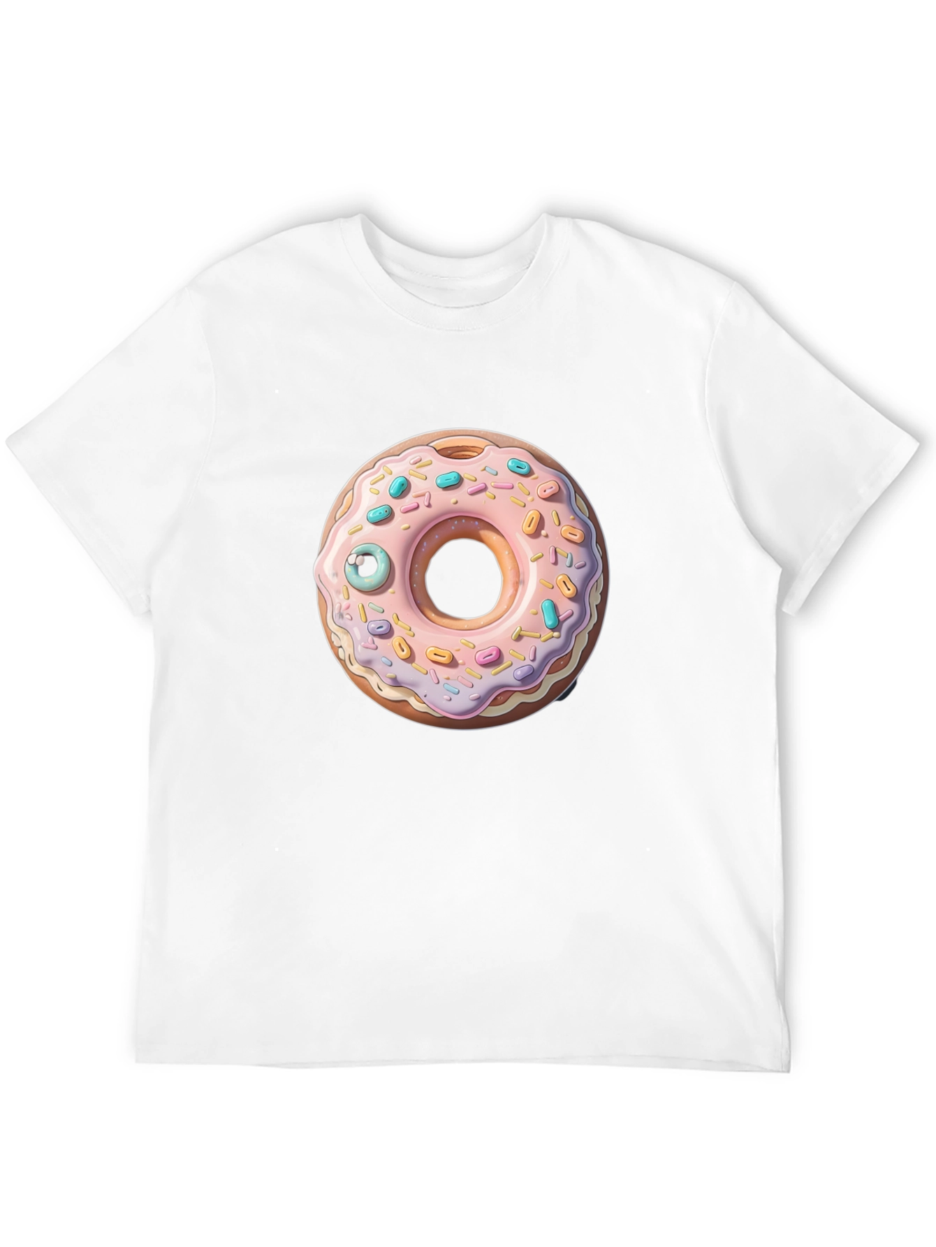 Donut with Eye Graphic Tee - Black Cotton Casual