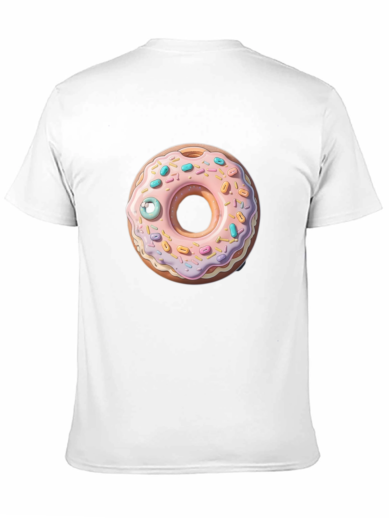 Donut with Eye Graphic Tee - Black Cotton Casual