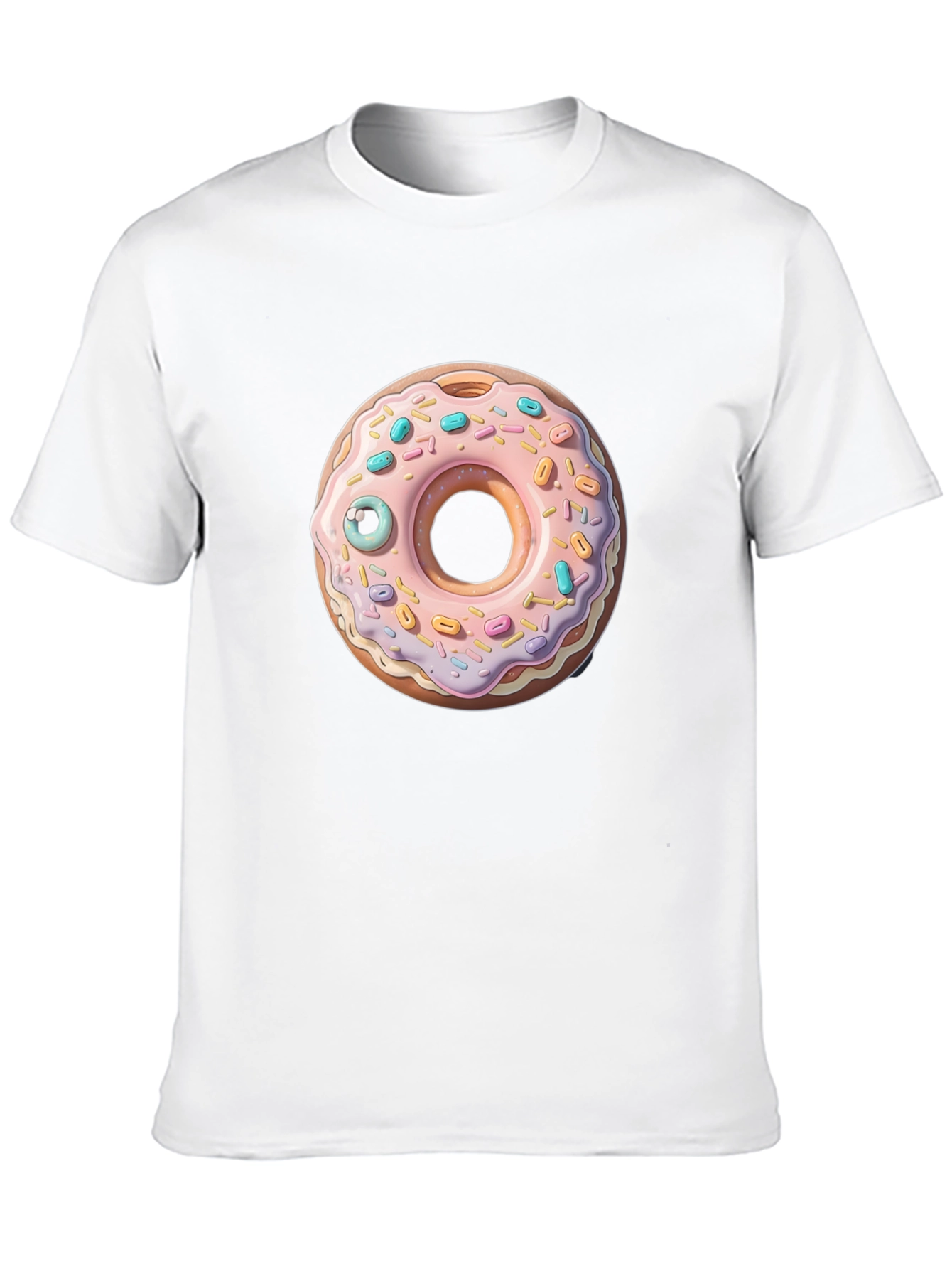 Donut with Eye Graphic Tee - Black Cotton Casual