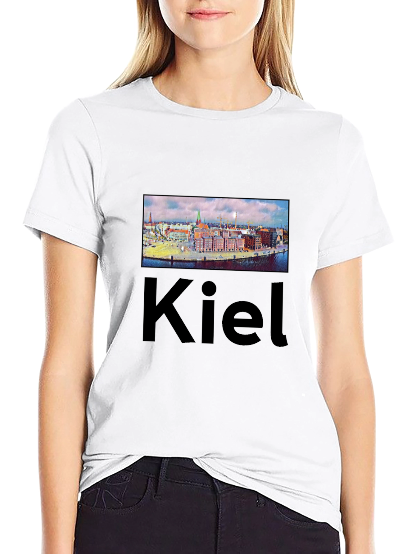 Kiel T-Shirt - Cityscape Graphic Tee - Black
