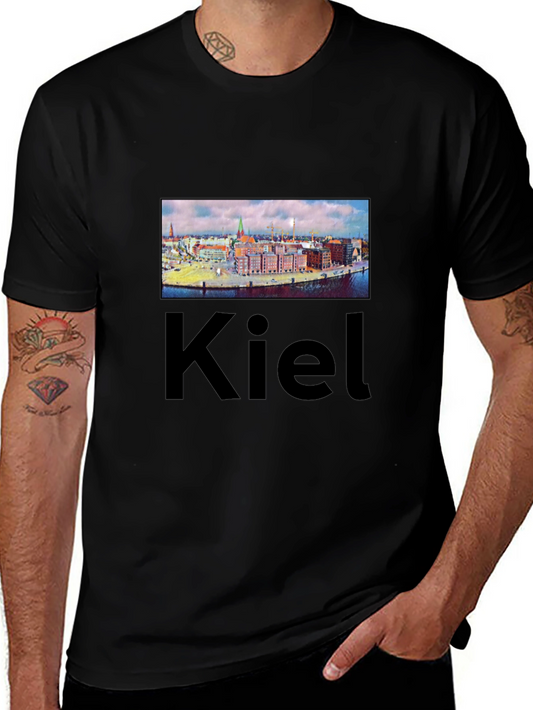 Kiel T-Shirt - Cityscape Graphic Tee - Black