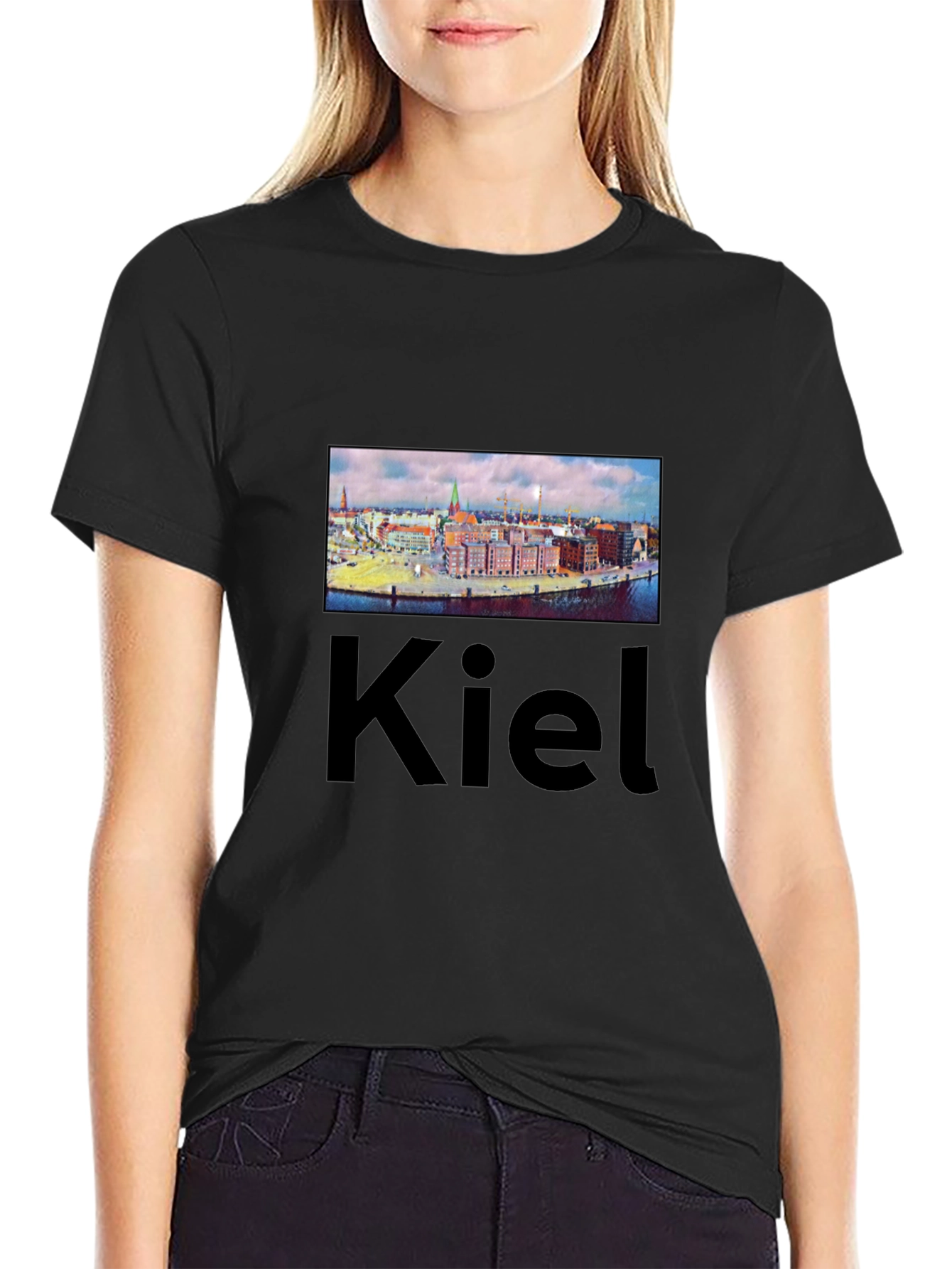 Kiel T-Shirt - Cityscape Graphic Tee - Black