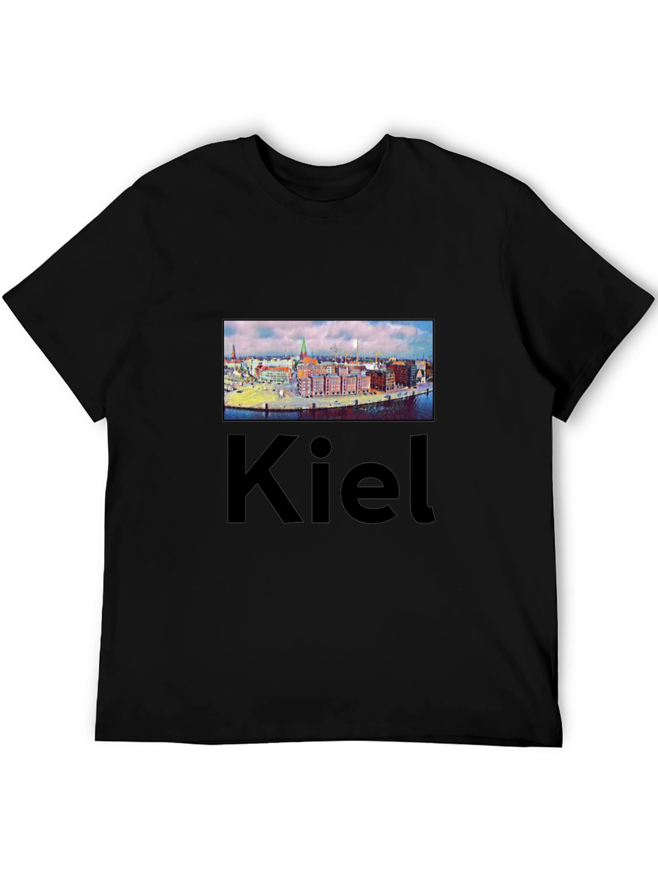 Kiel T-Shirt - Cityscape Graphic Tee - Black