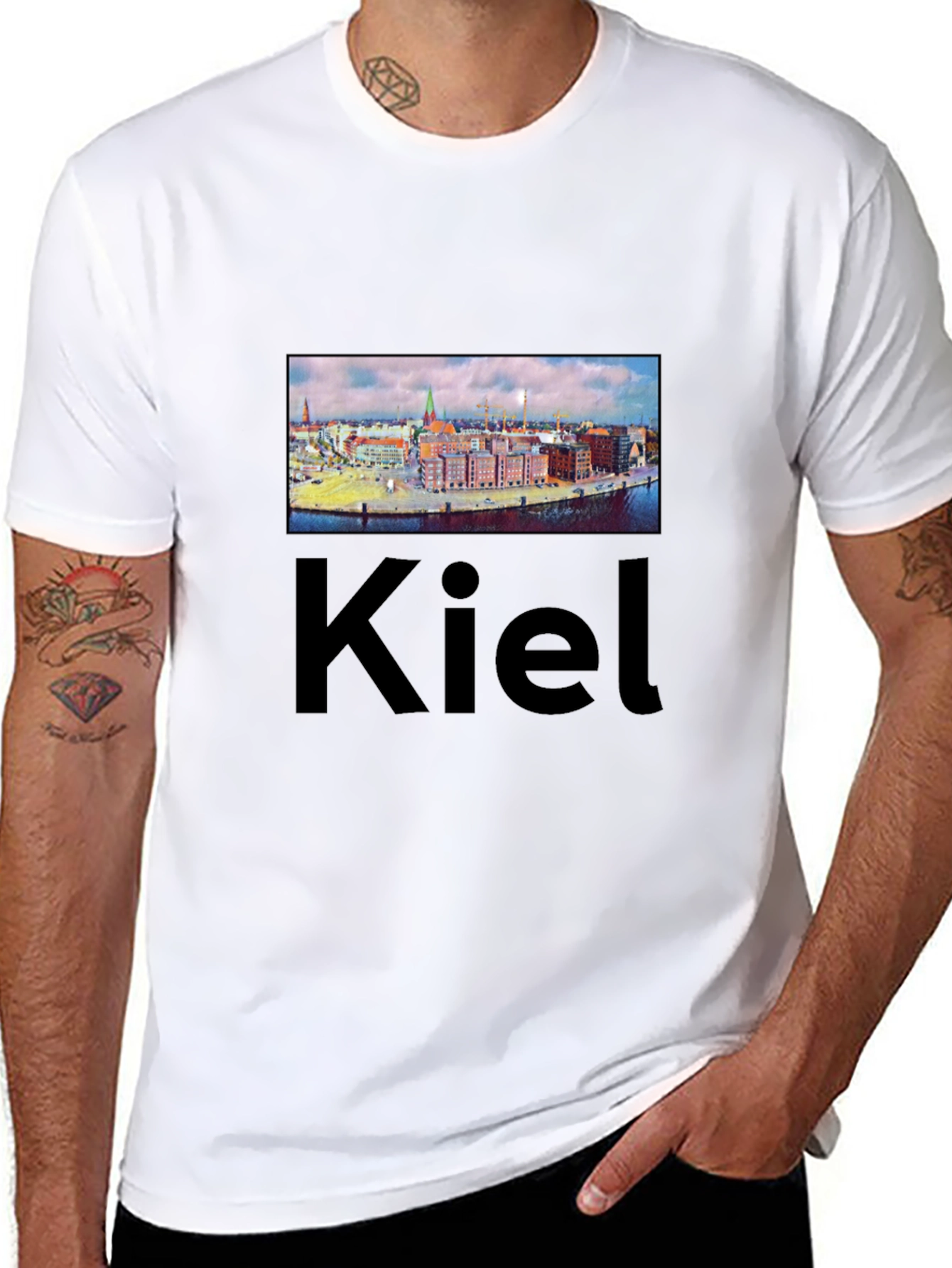 Kiel T-Shirt - Cityscape Graphic Tee - Black