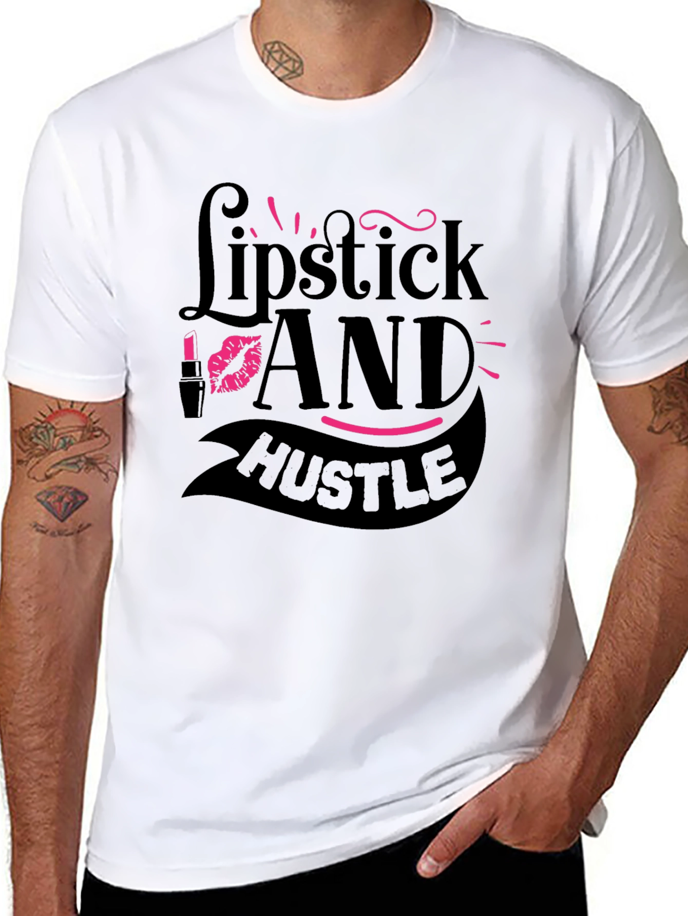 Lipstick and Hustle Graphic T-Shirt