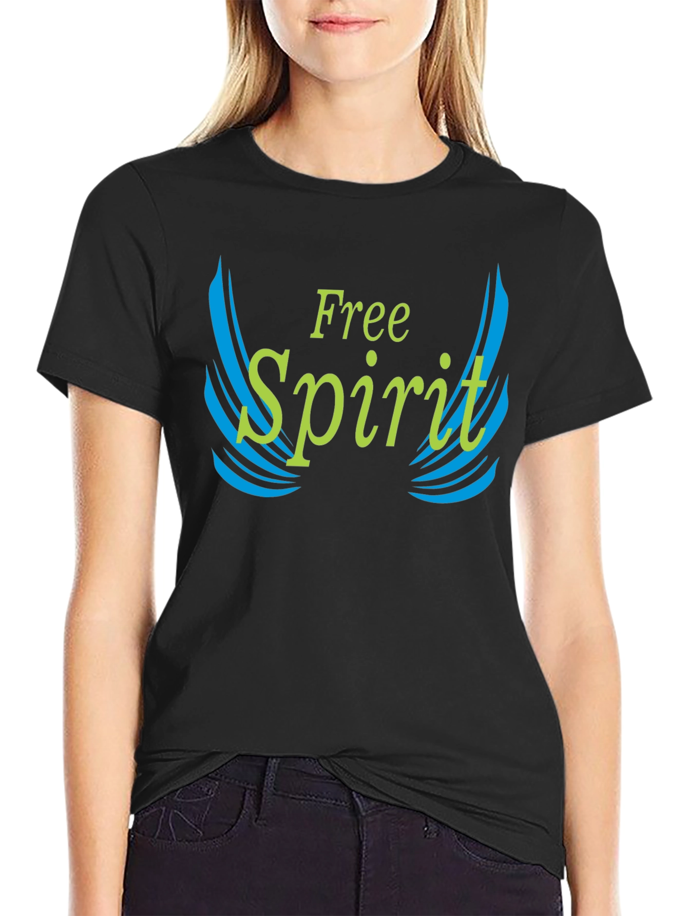 Free Spirit Graphic Tee - Black Cotton Blend