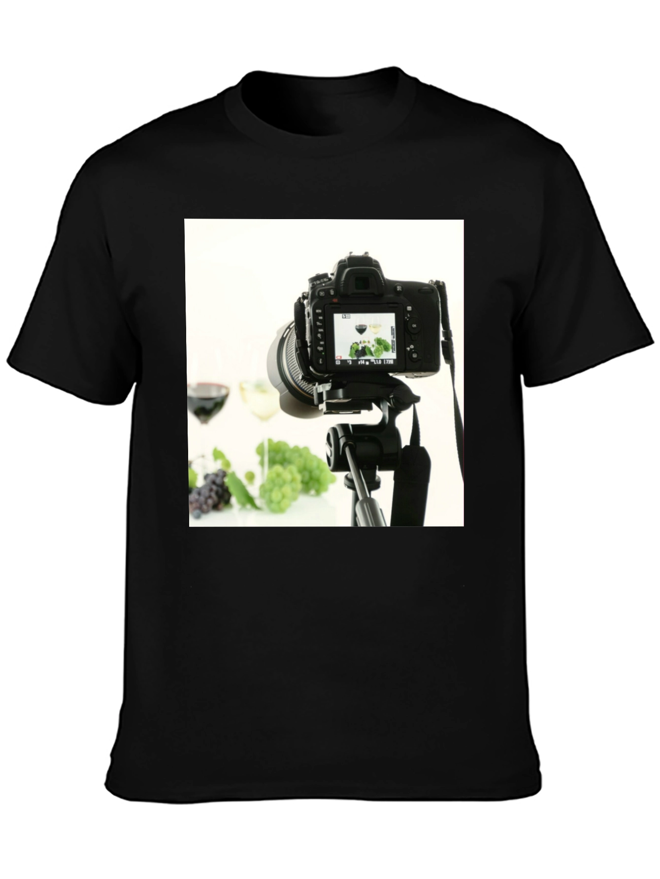 Photographers Delight: Camera & Wine Graphic Tee